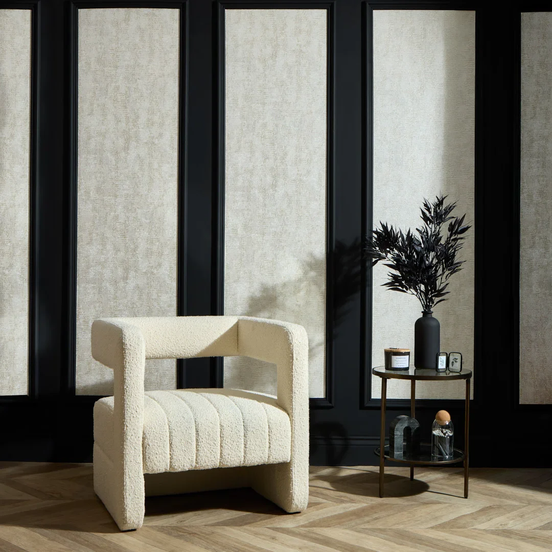 Orion Metallic Wallpaper in Ivory and Gold with Silver Sparkle - Image 2