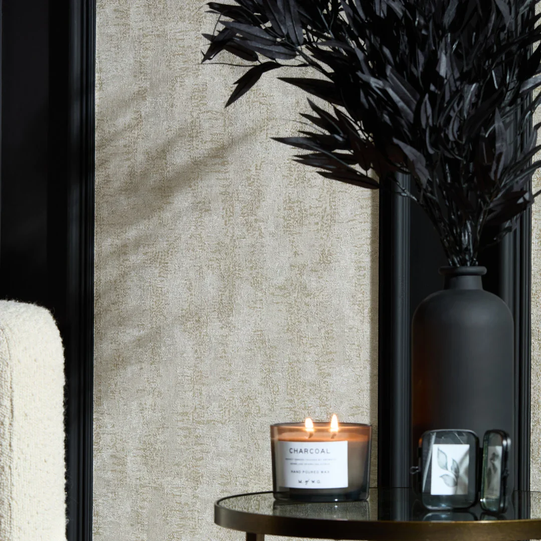 Orion Metallic Wallpaper in Ivory and Gold with Silver Sparkle - Image 3