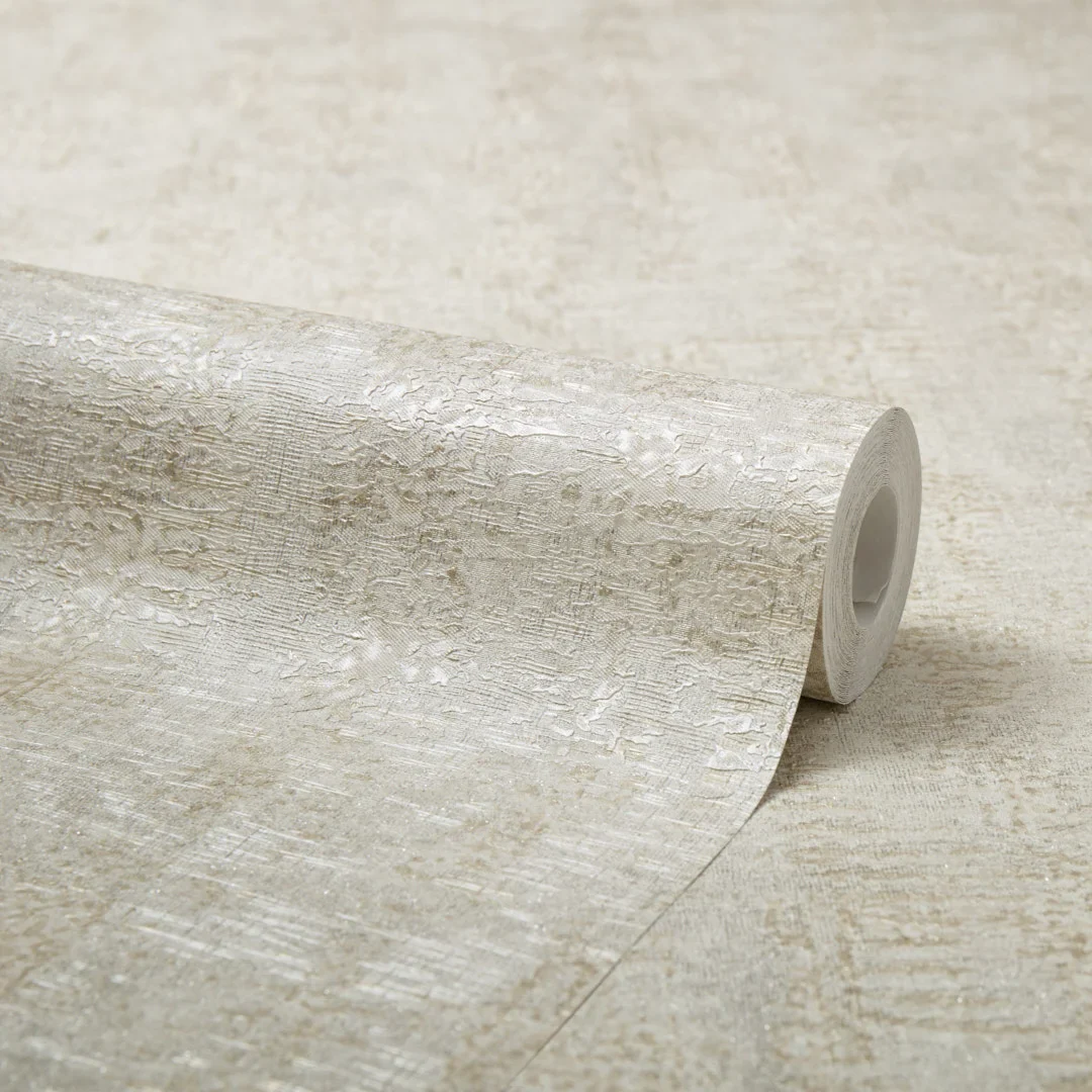 Orion Metallic Wallpaper in Warm Grey and Silver with Gold Sparkle - Image 4