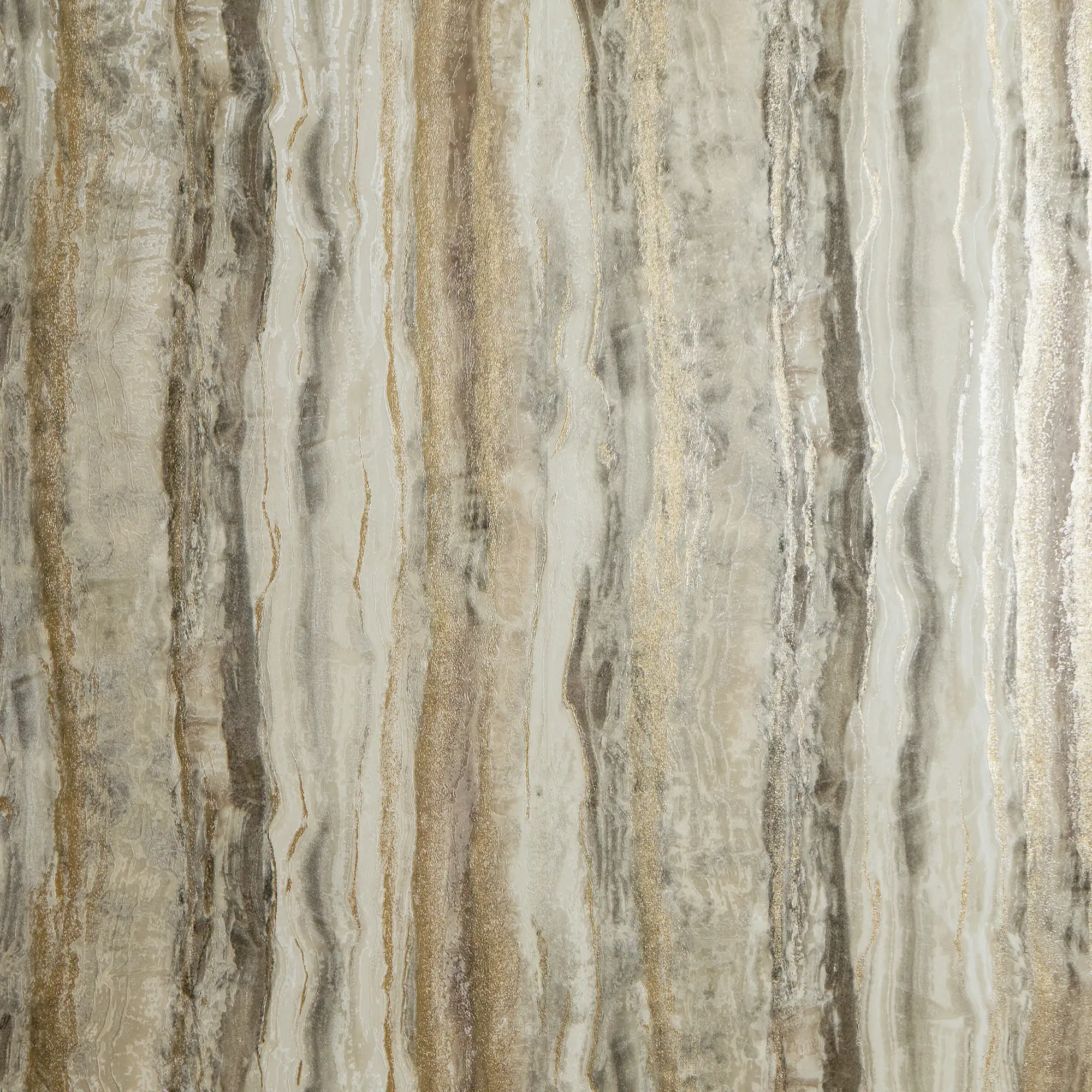 Oslo Wallpaper in Cream and Mocha with Gold Metallic