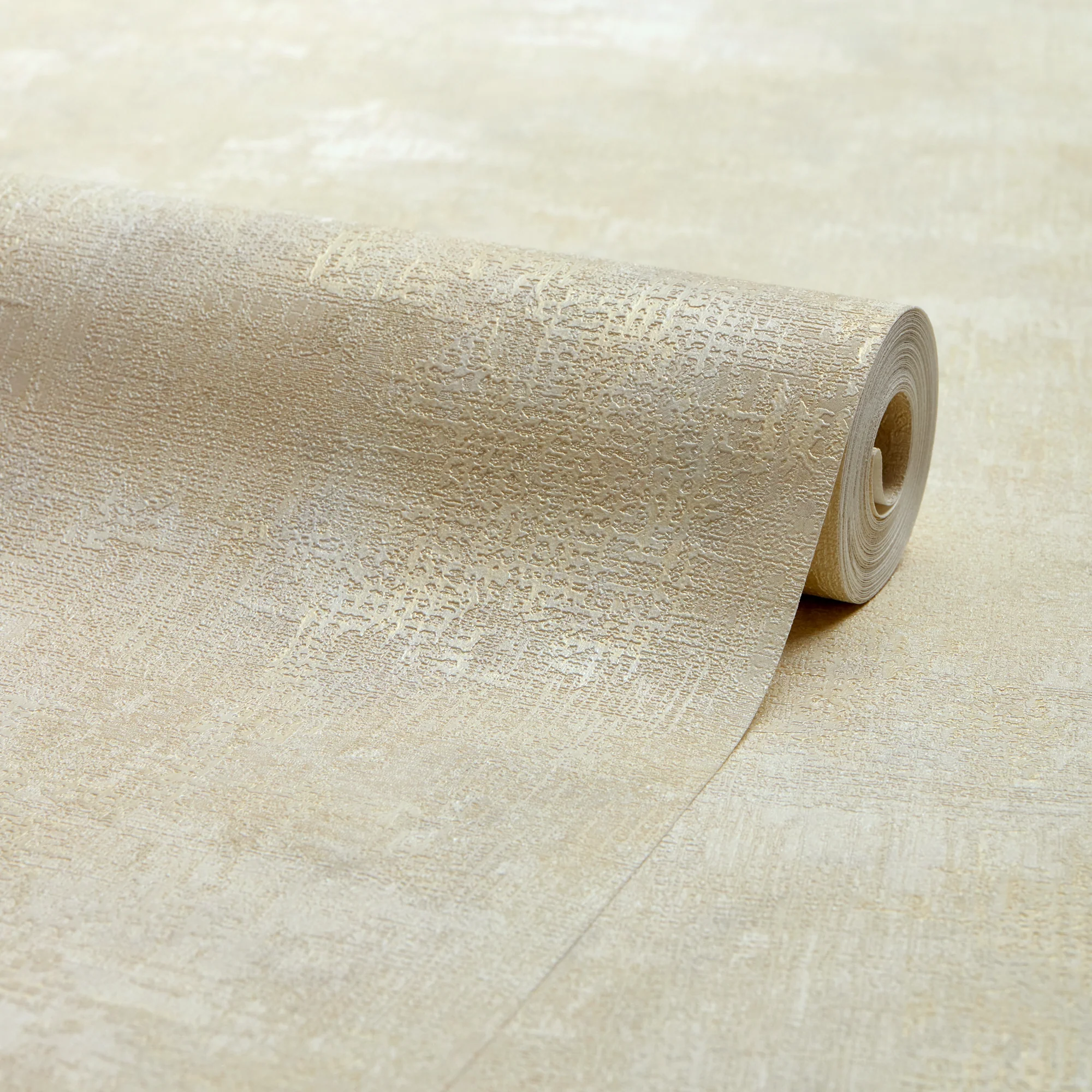 Padua Wallpaper in Cream Metallic on Light Grey - Image 2