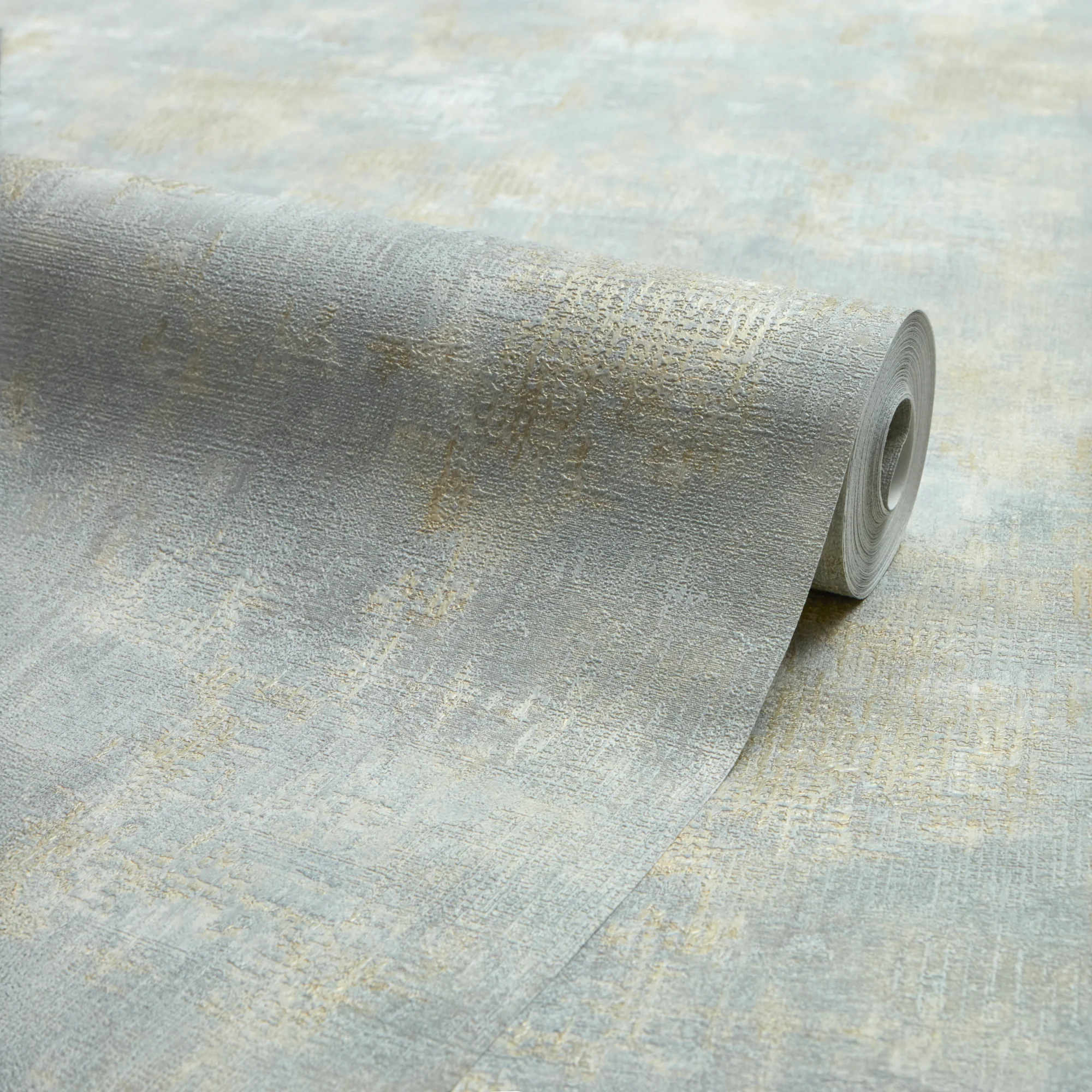 Padua Wallpaper in Gold Metallic on Light Blue - Image 2
