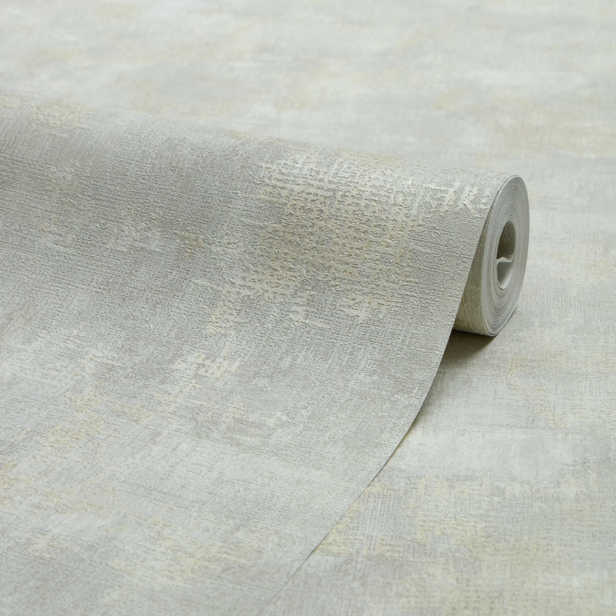Padua Wallpaper in Gold Metallic on Light Grey - Image 2