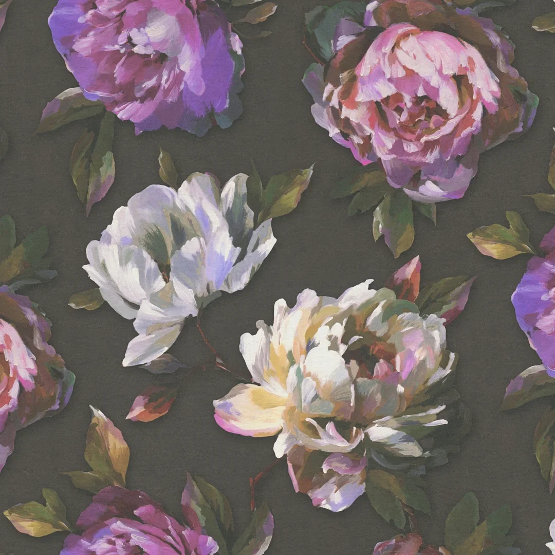 Painted Peonies Wallpaper in Multicolour