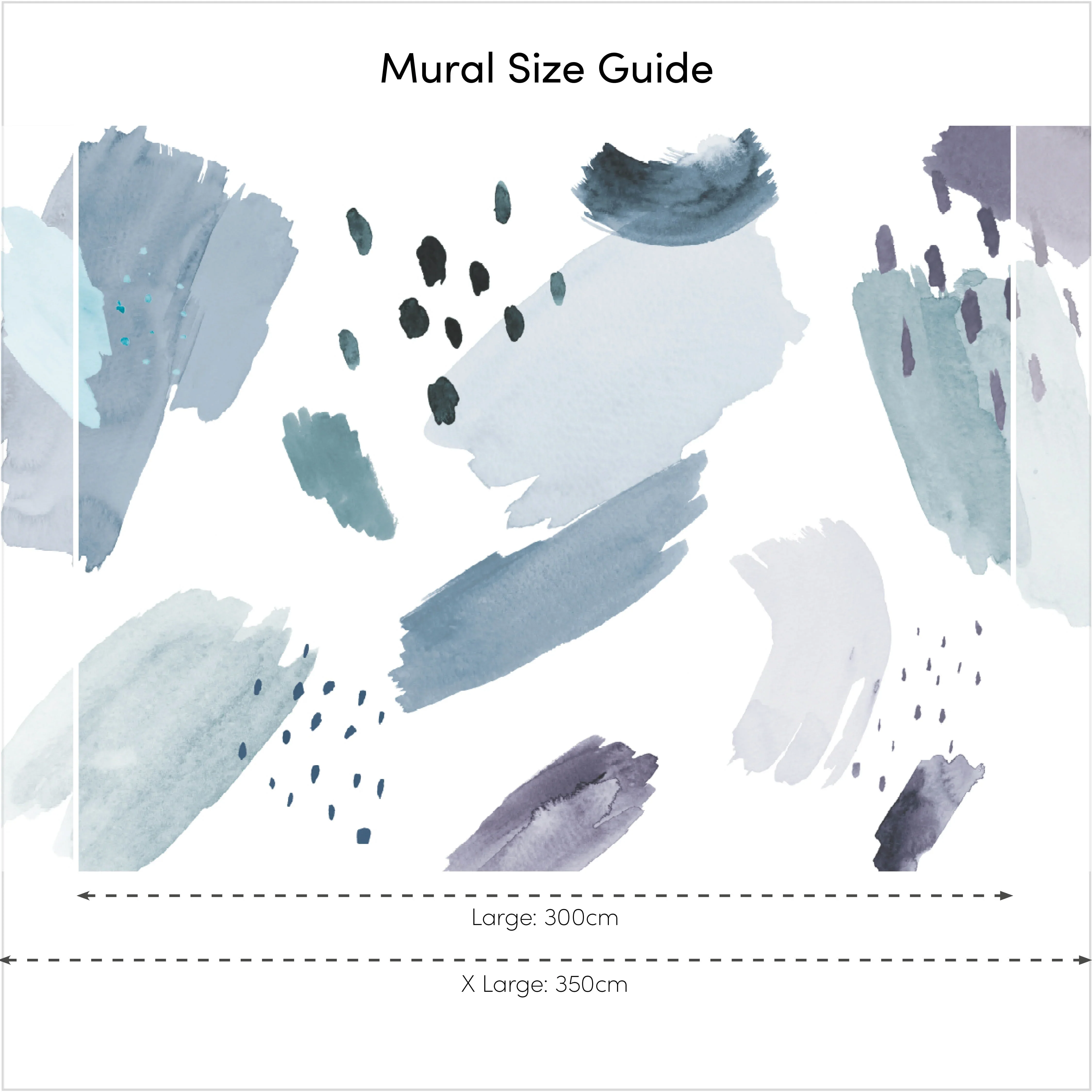 Painters Palette Full Wall Mural in Blue and Teal - Image 3