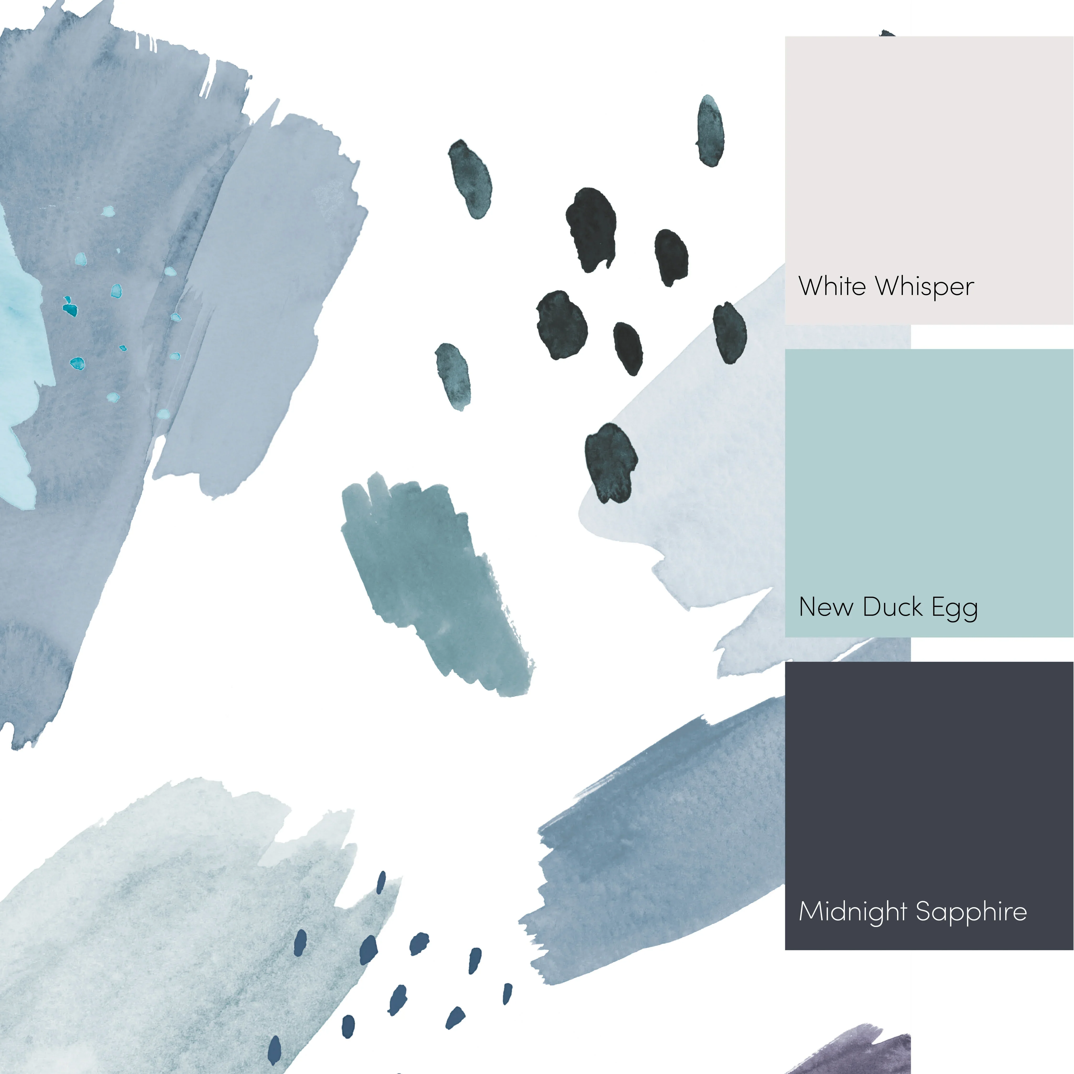 Painters Palette Full Wall Mural in Blue and Teal - Image 4
