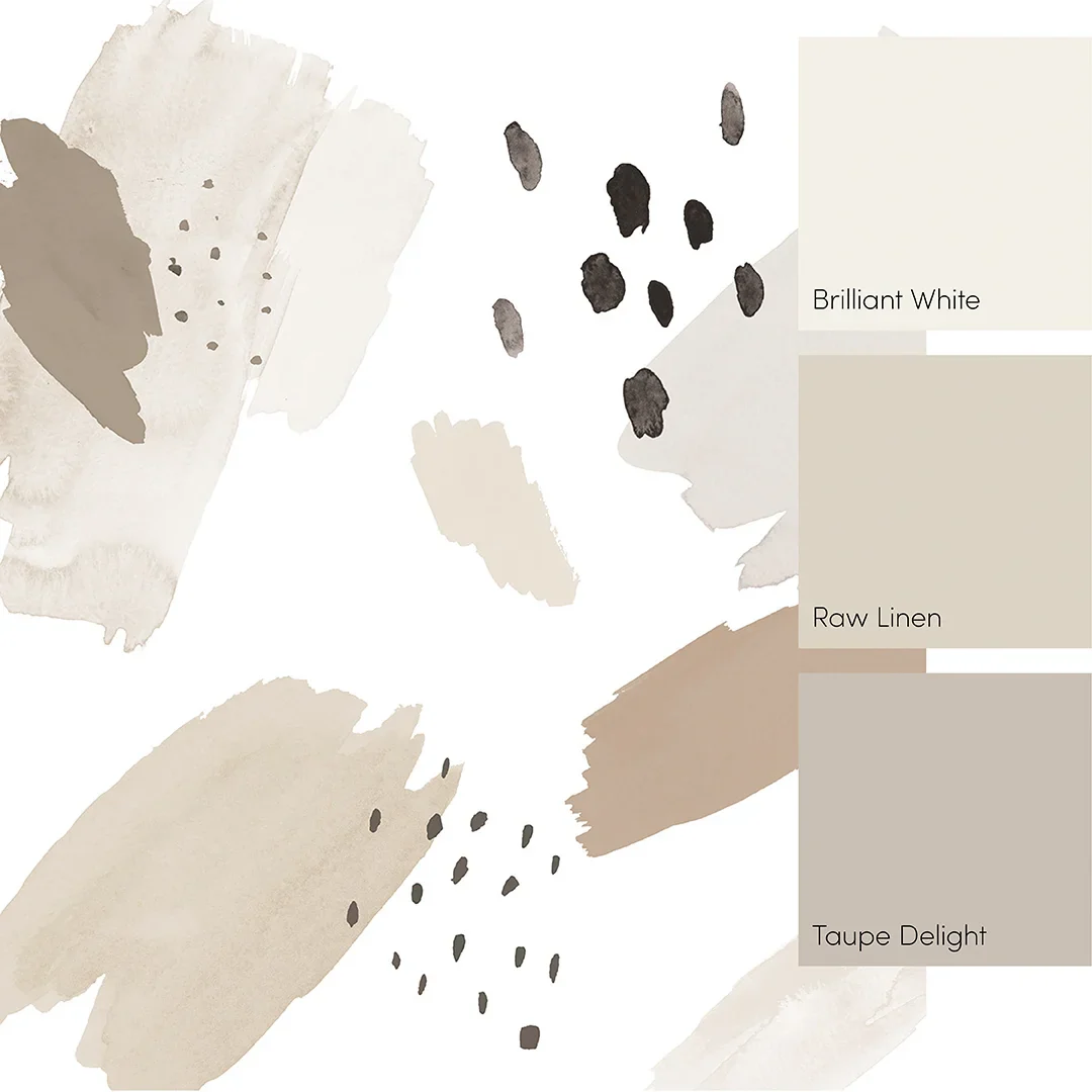 Painters Palette Full Wall Mural in Charcoal, Stone and White - Image 3