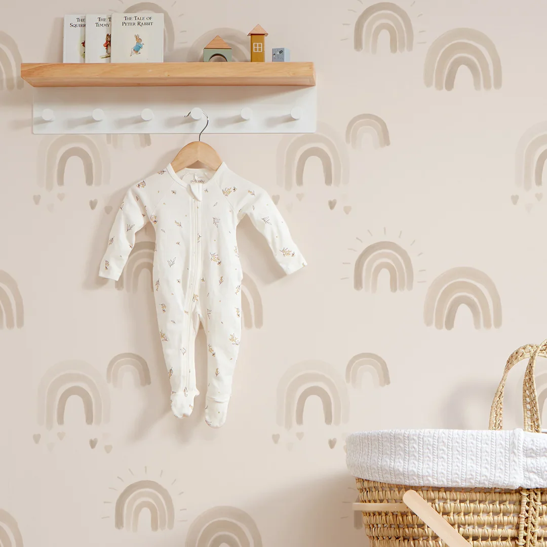 Painting Rainbows Wallpaper in Neutral - Image 3
