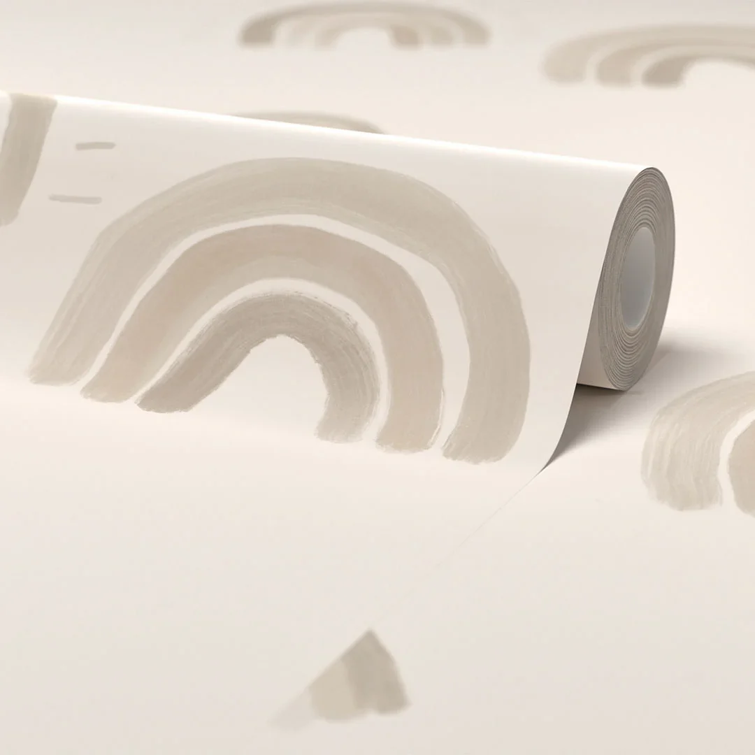 Painting Rainbows Wallpaper in Neutral - Image 4