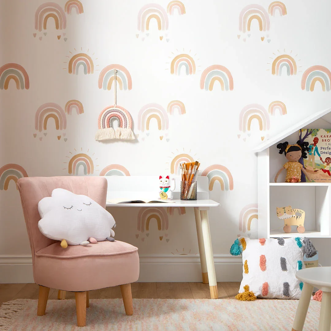 Painting Rainbows Wallpaper in Pastel - Image 2