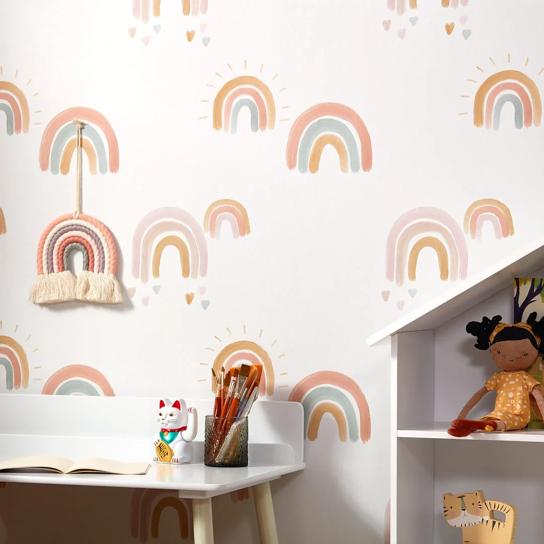 Painting Rainbows Wallpaper in Pastel - Image 3