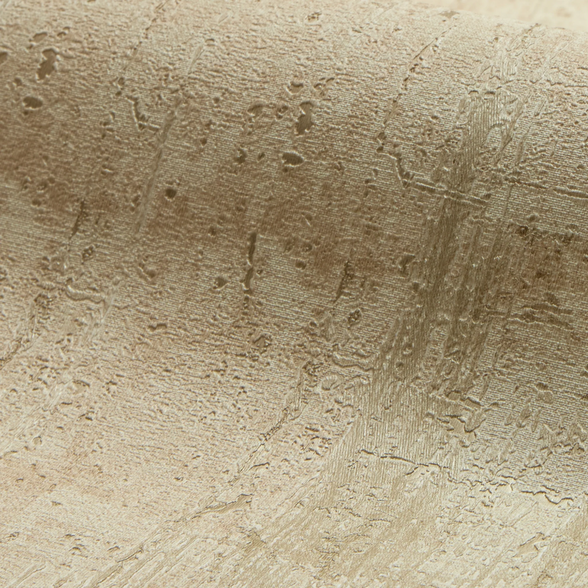 Palermo Wallpaper in Beige Metallic on Beige - Image 3