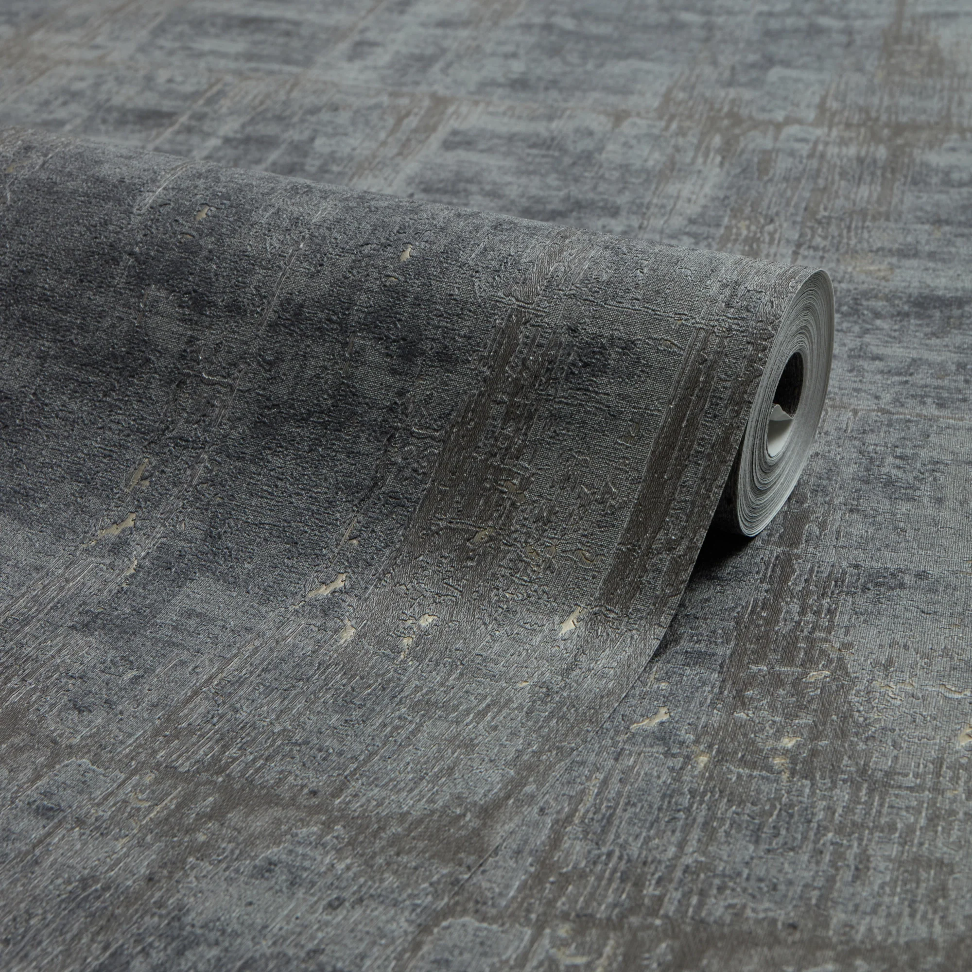 Palermo Wallpaper in Gold Metallic on Bluey Grey - Image 2
