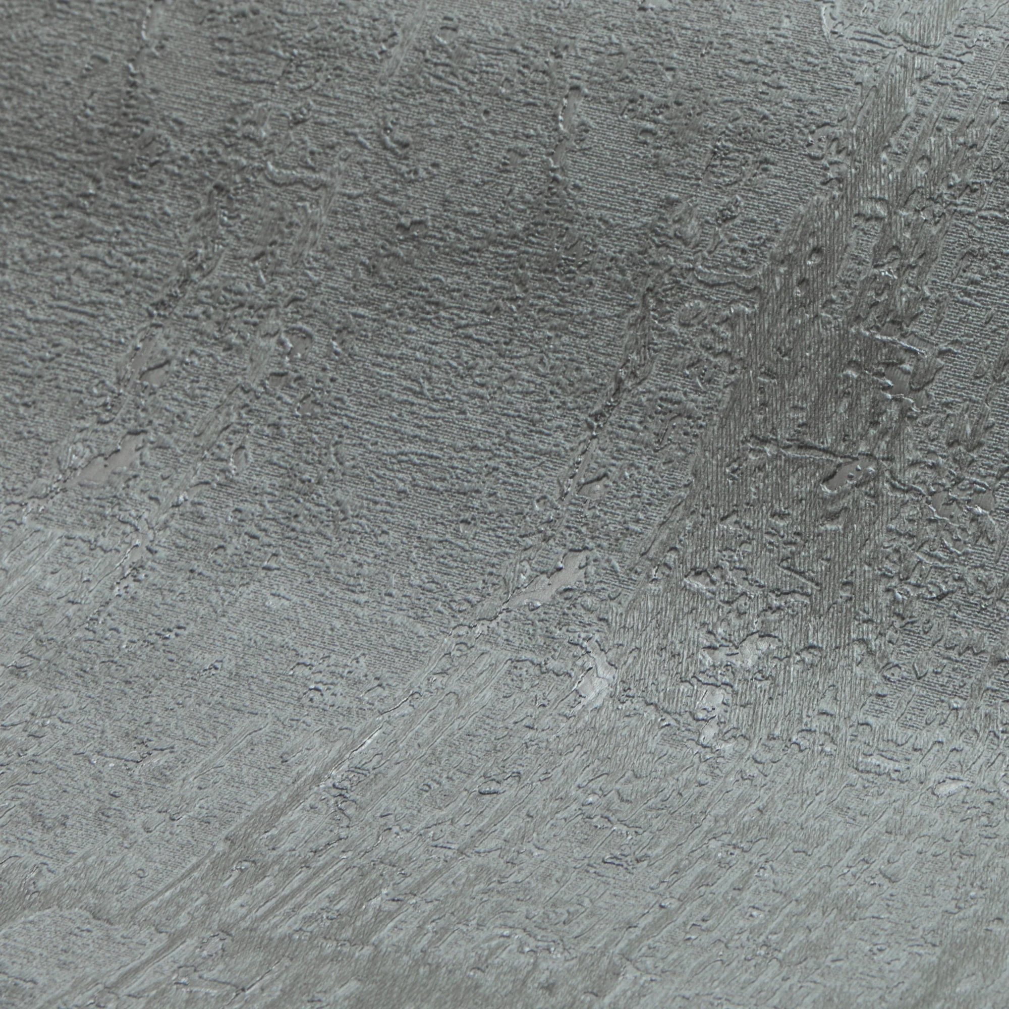 Palermo Wallpaper in Silver Metallic on Grey - Image 3