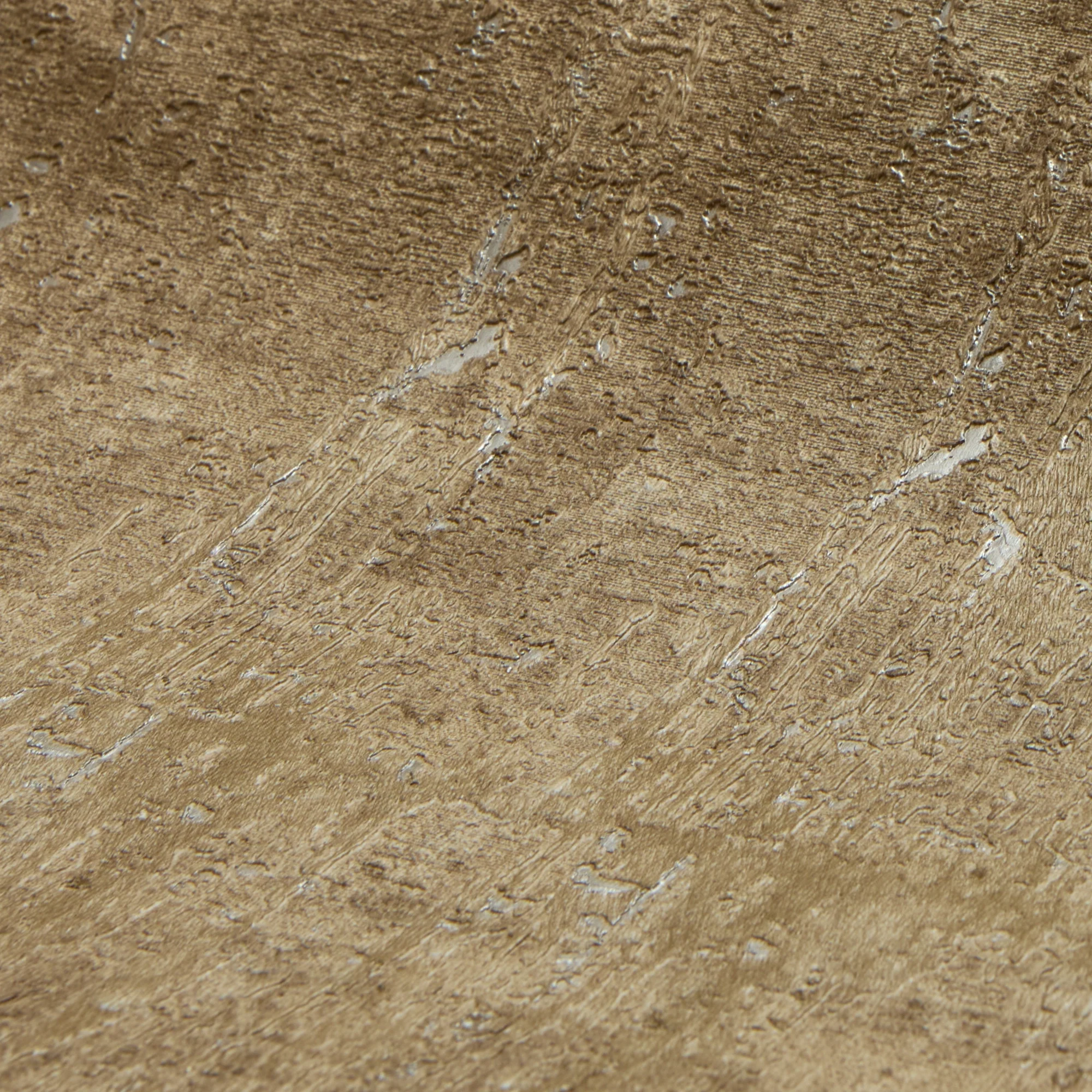 Palermo Wallpaper in Silver Metallic on Light Brown - Image 3