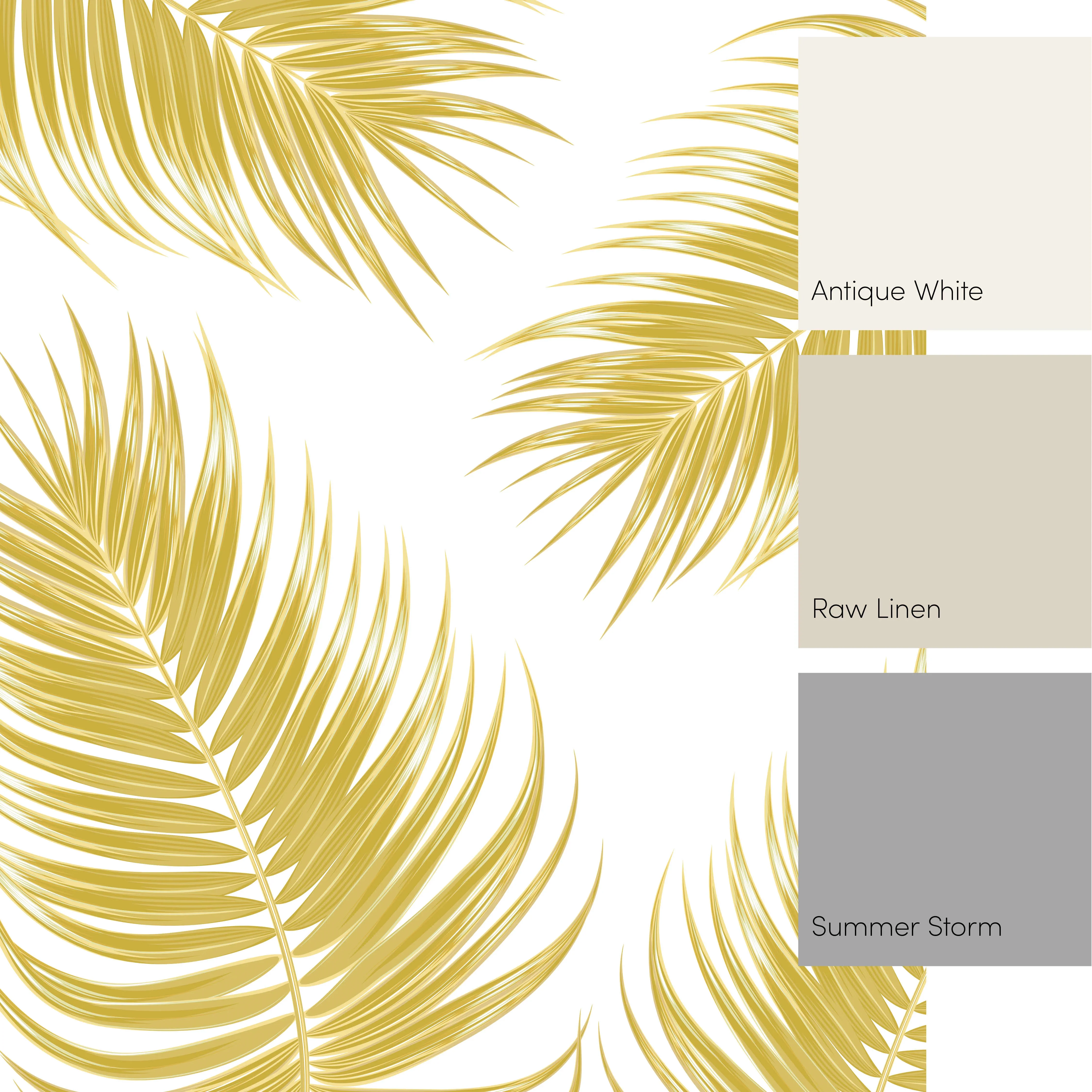 Paradise Palm Fronds Full Wall Mural in Golden Yellow - Image 3