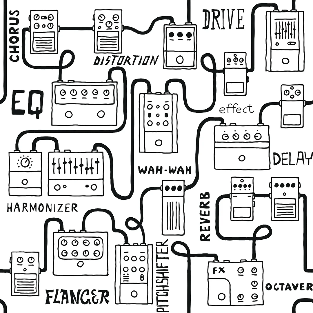 Pedal to the Metal Wallpaper in Black and White