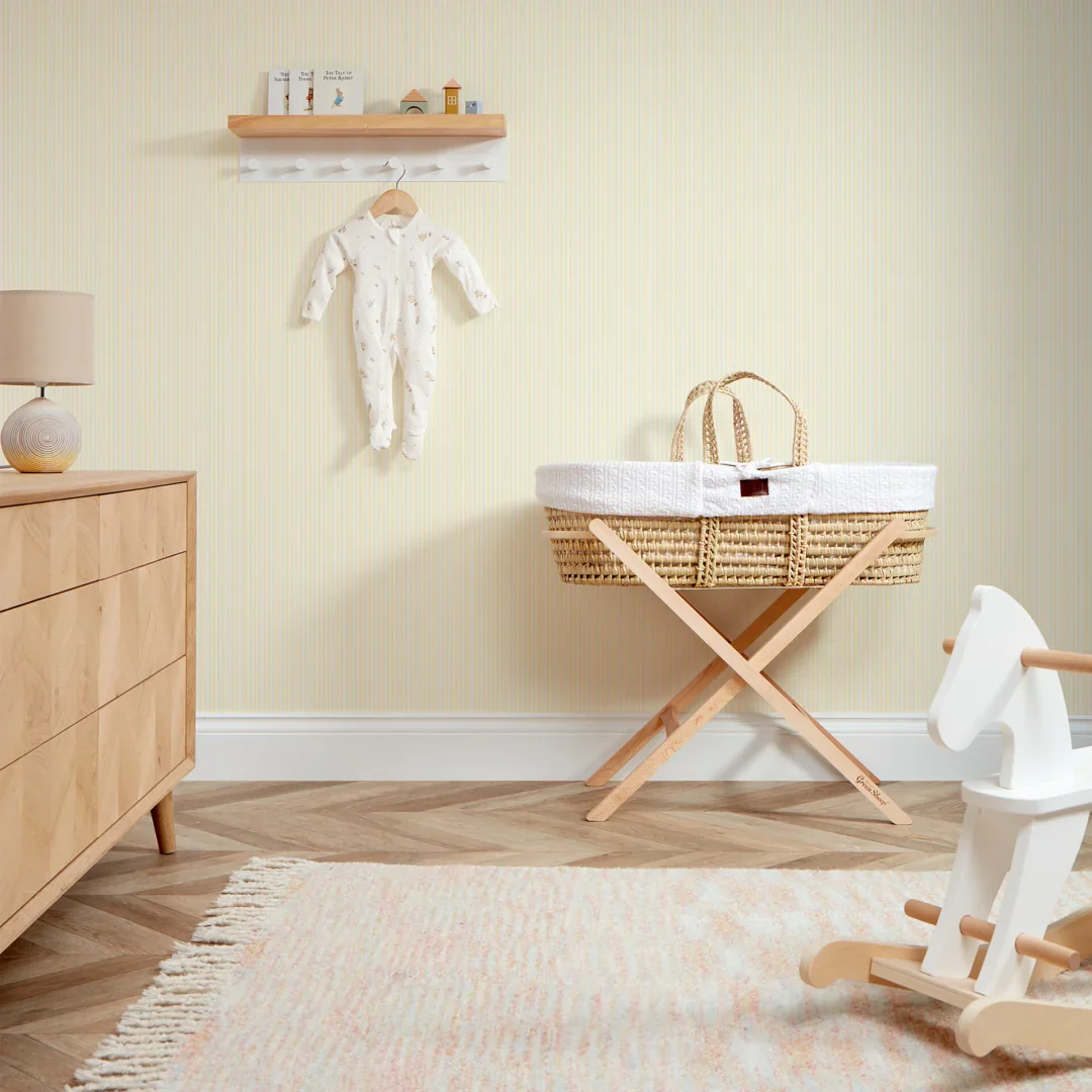 Pin Stripe Wallpaper in Lemon Yellow - Image 3