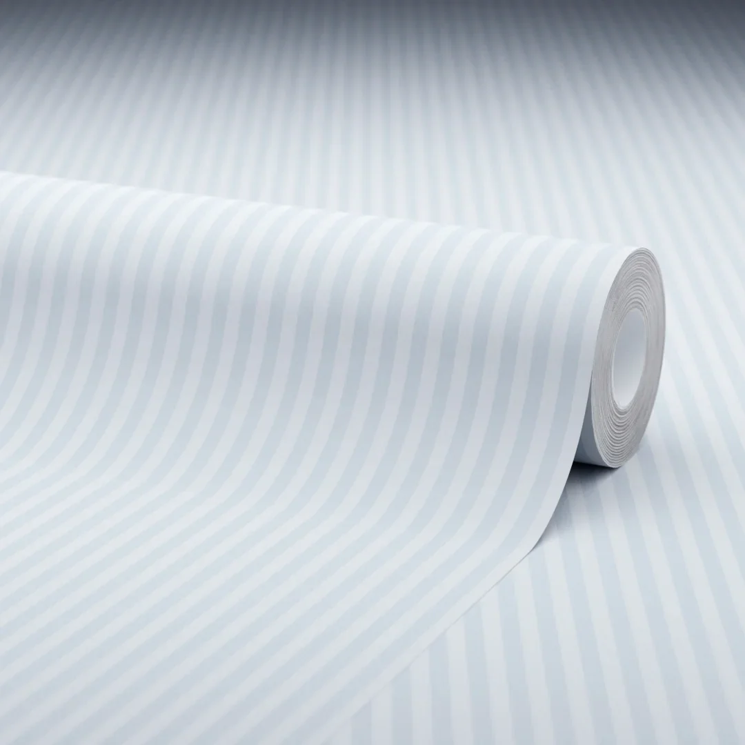 Pin Stripe Wallpaper in Soft Blue - Image 4
