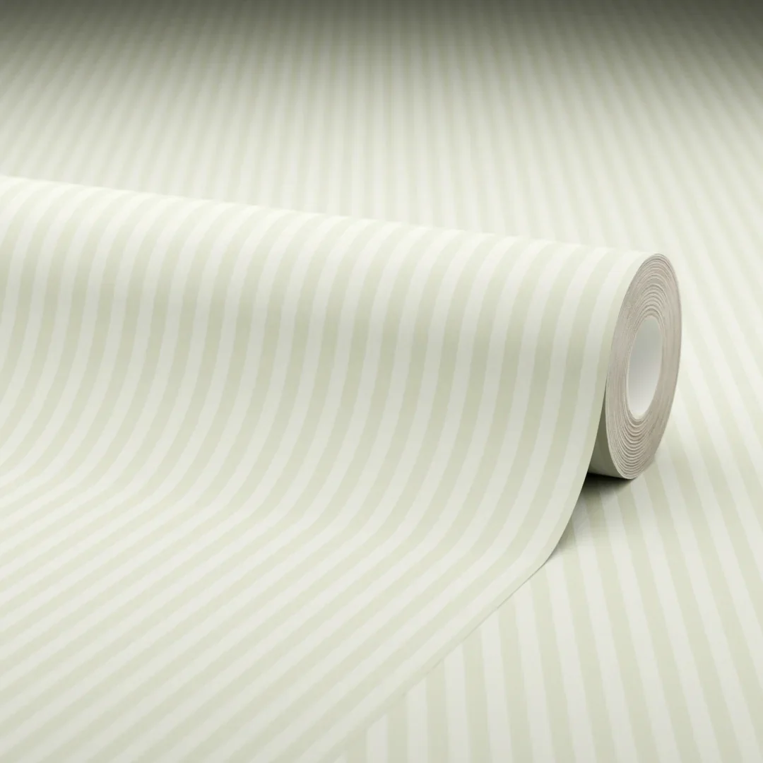 Pin Stripe Wallpaper in Soft Sage - Image 4