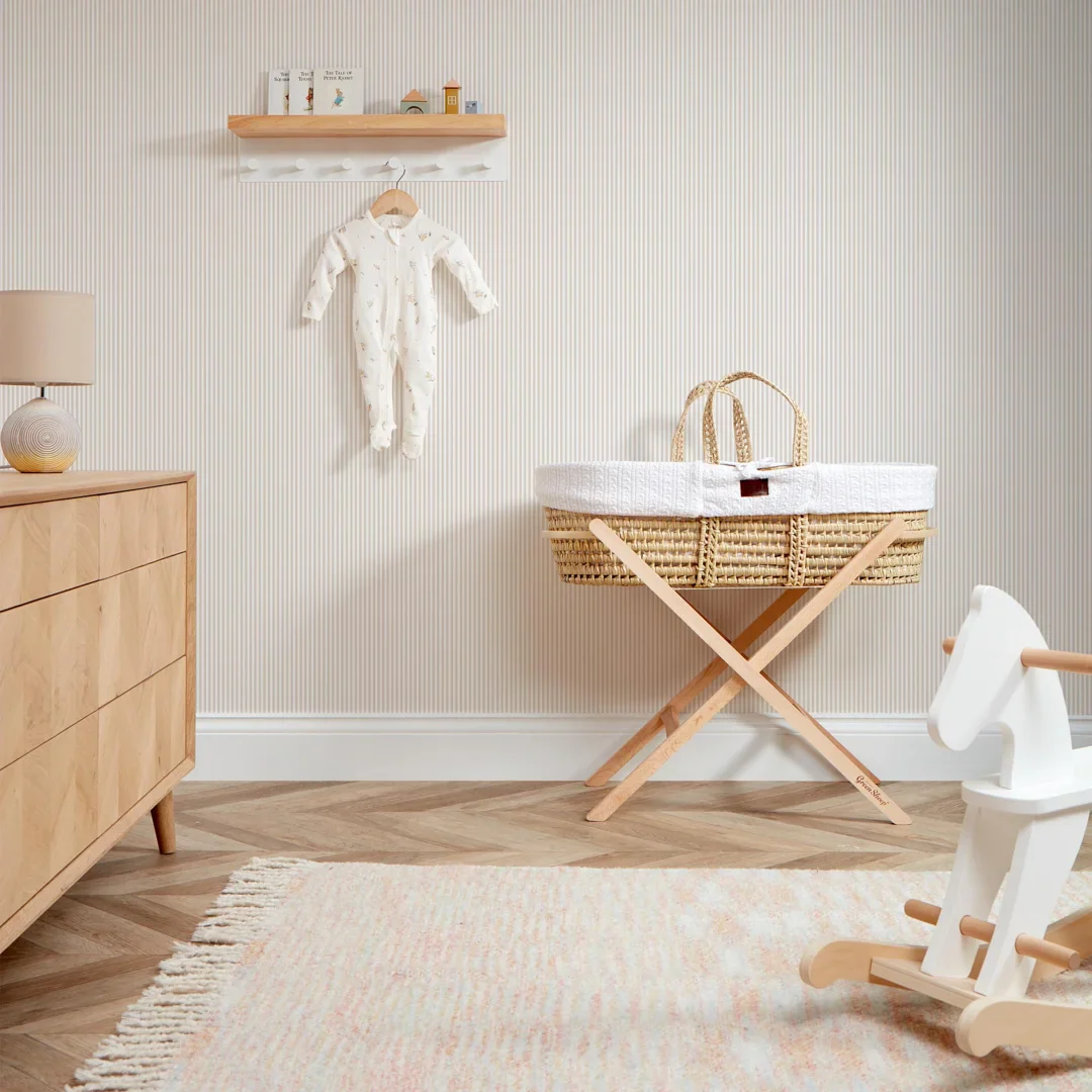 Pin Stripe Wallpaper in Stone - Image 3