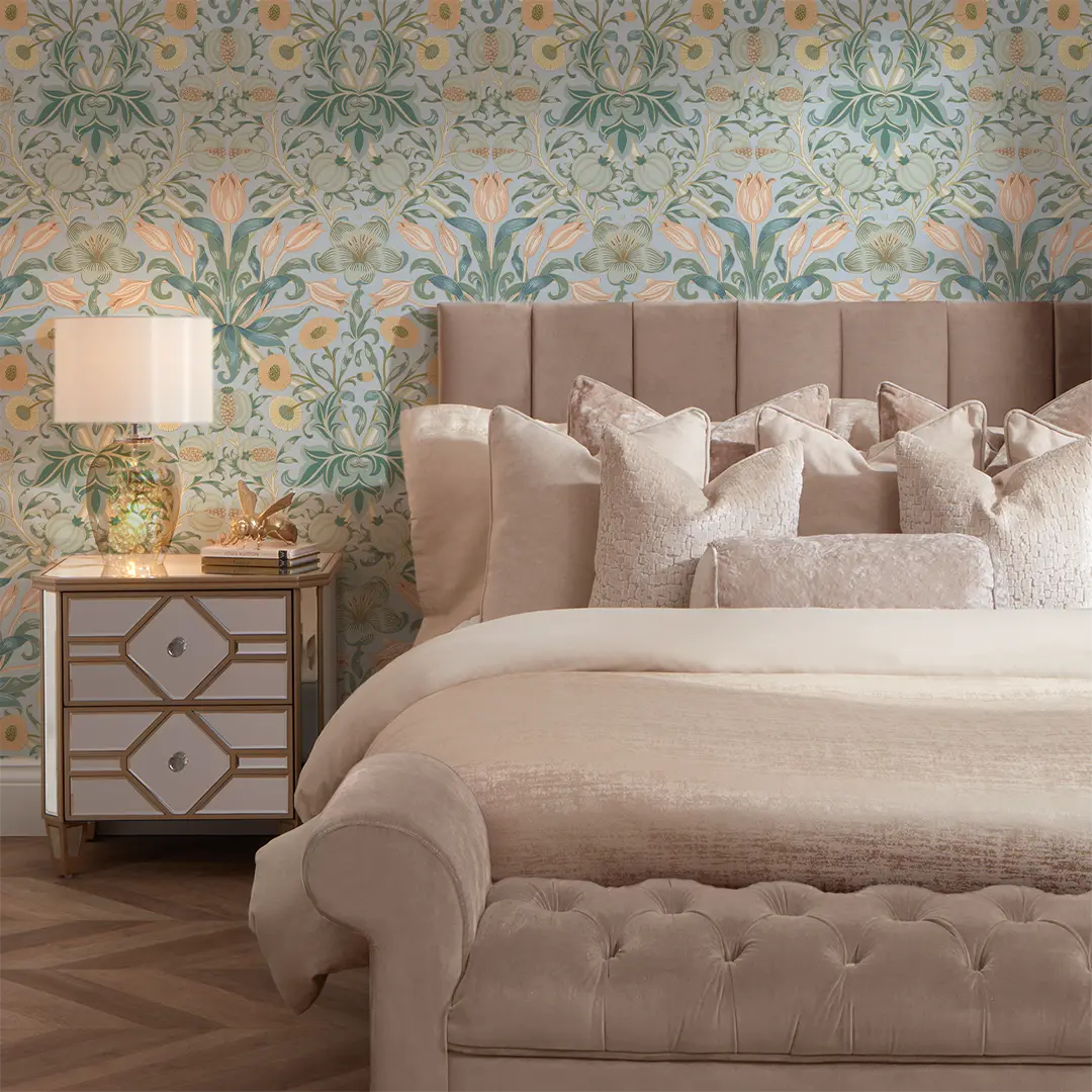 Pomegranate Grove Wallpaper in Blue - Image 2