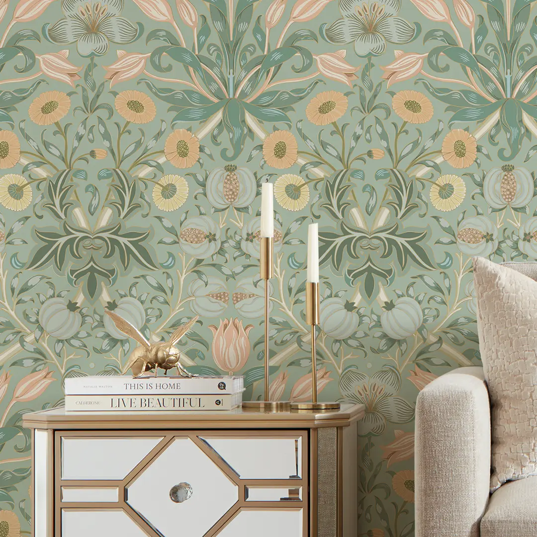 Pomegranate Grove Wallpaper in Sage - Image 3