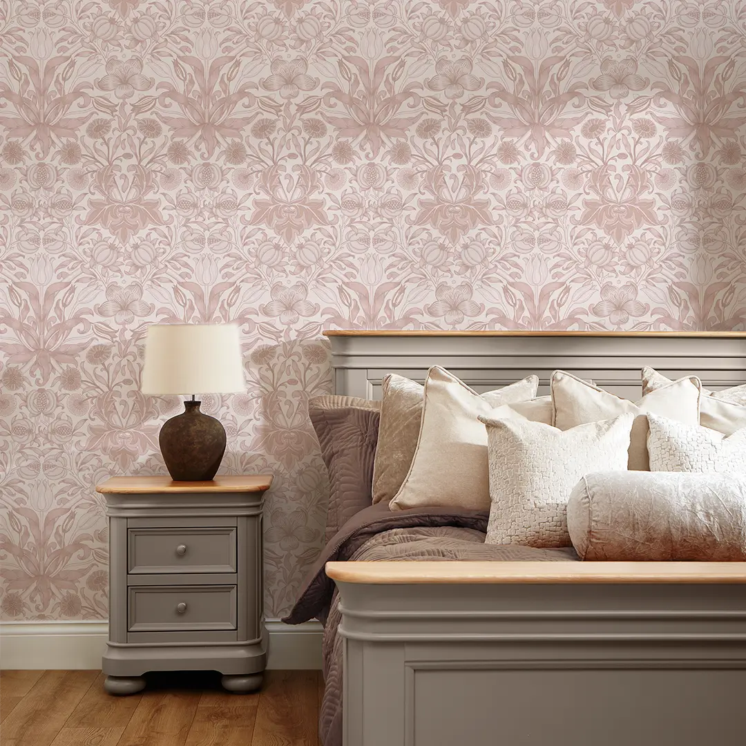 Pomegranate Grove Wallpaper in Soft Pink - Image 2