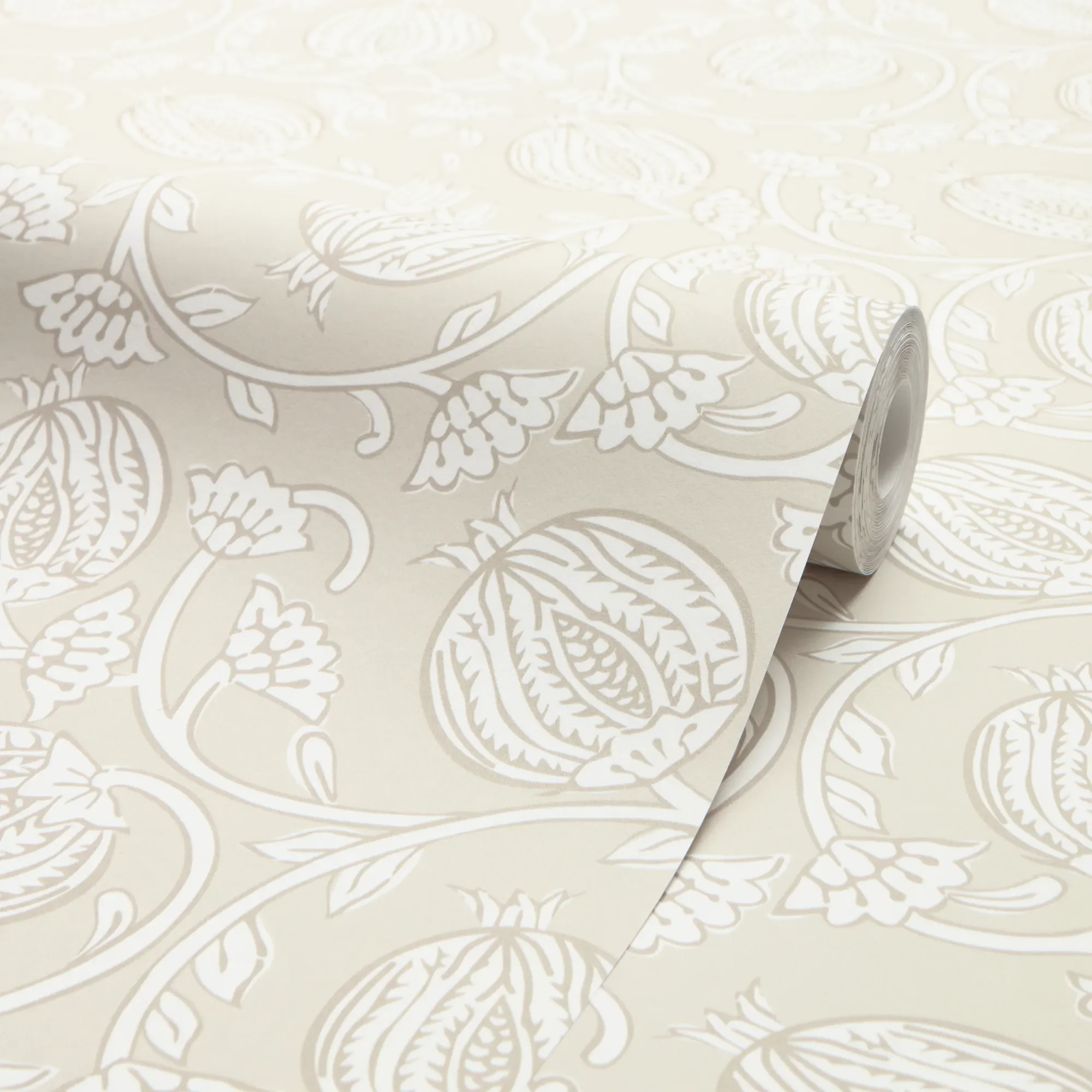Pomegranate Passion Wallpaper in Almond Latte - Image 4