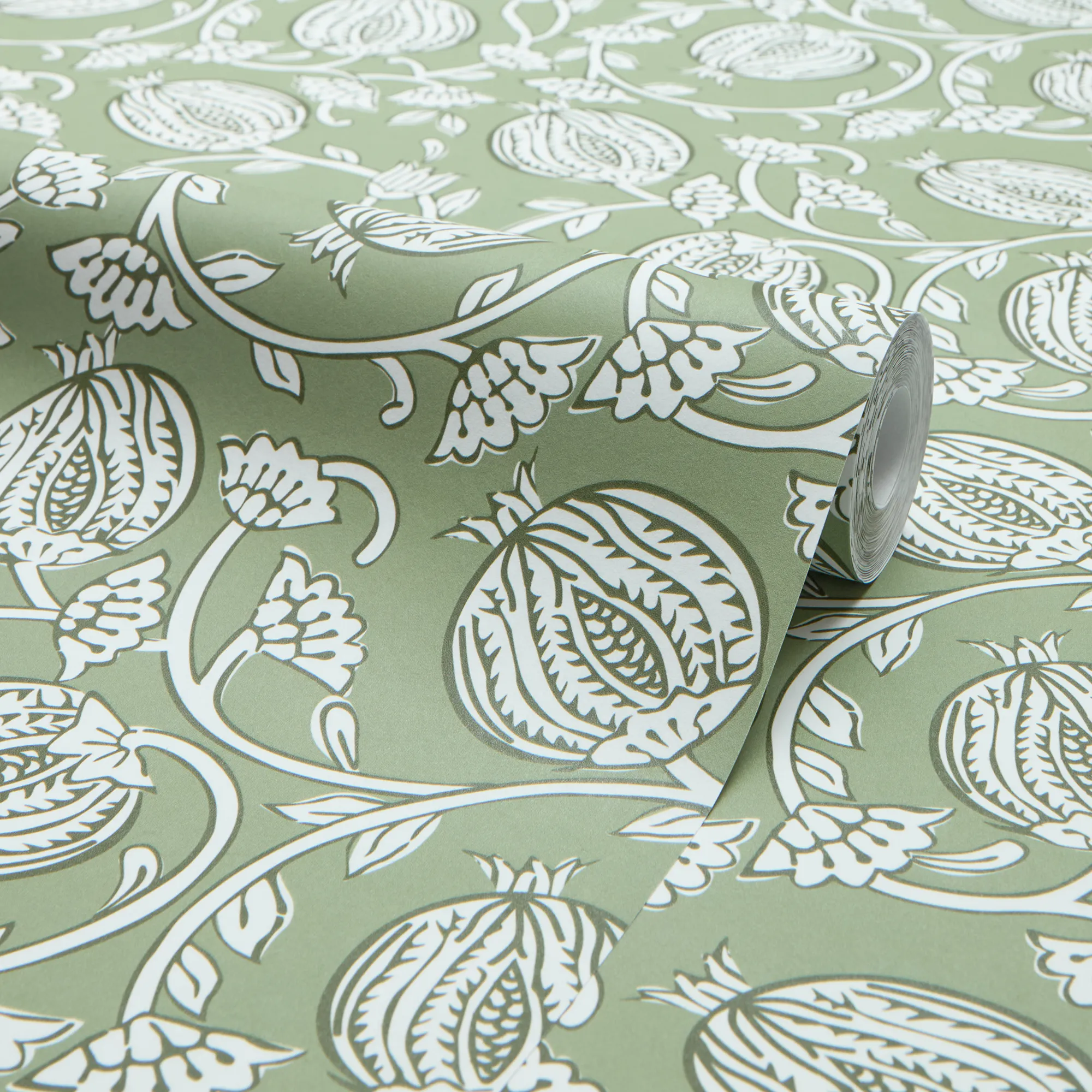 Pomegranate Passion Wallpaper in Pistachio - Image 4