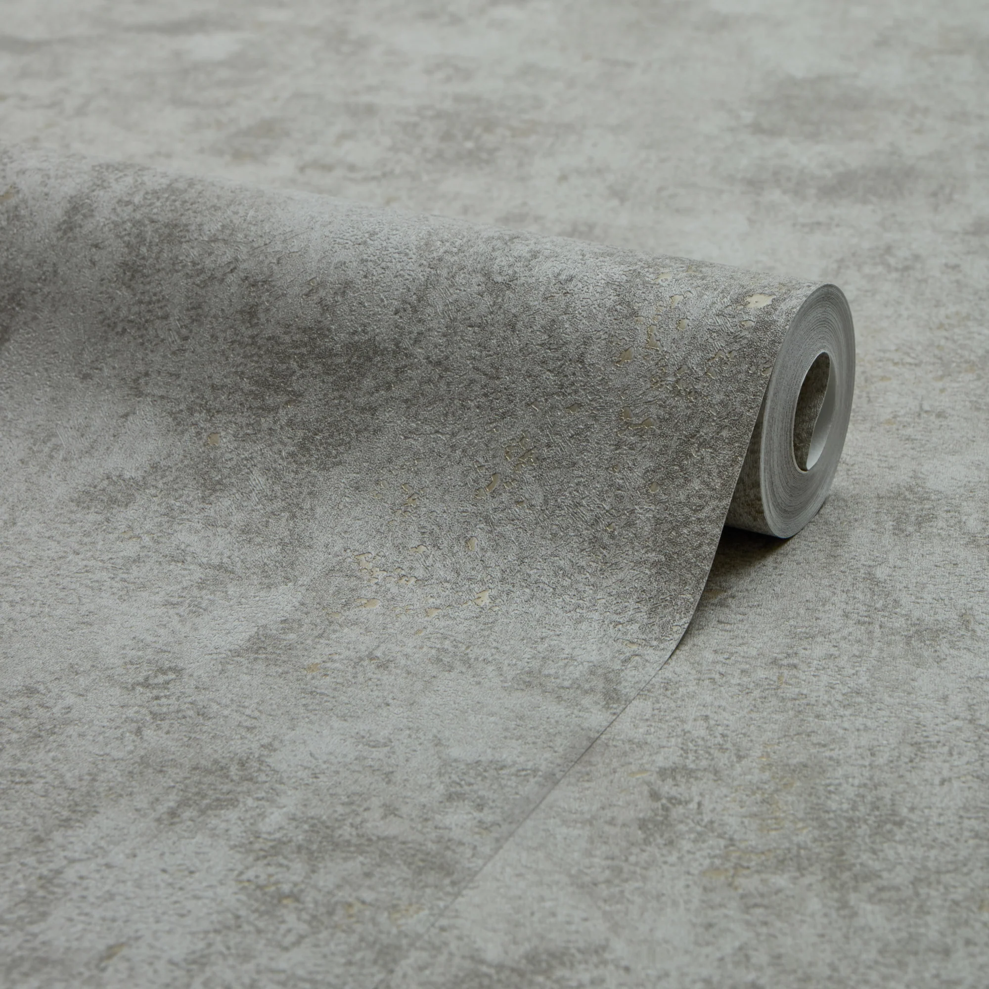 Pori Wallpaper in Light Grey with Gold Metallic - Image 4