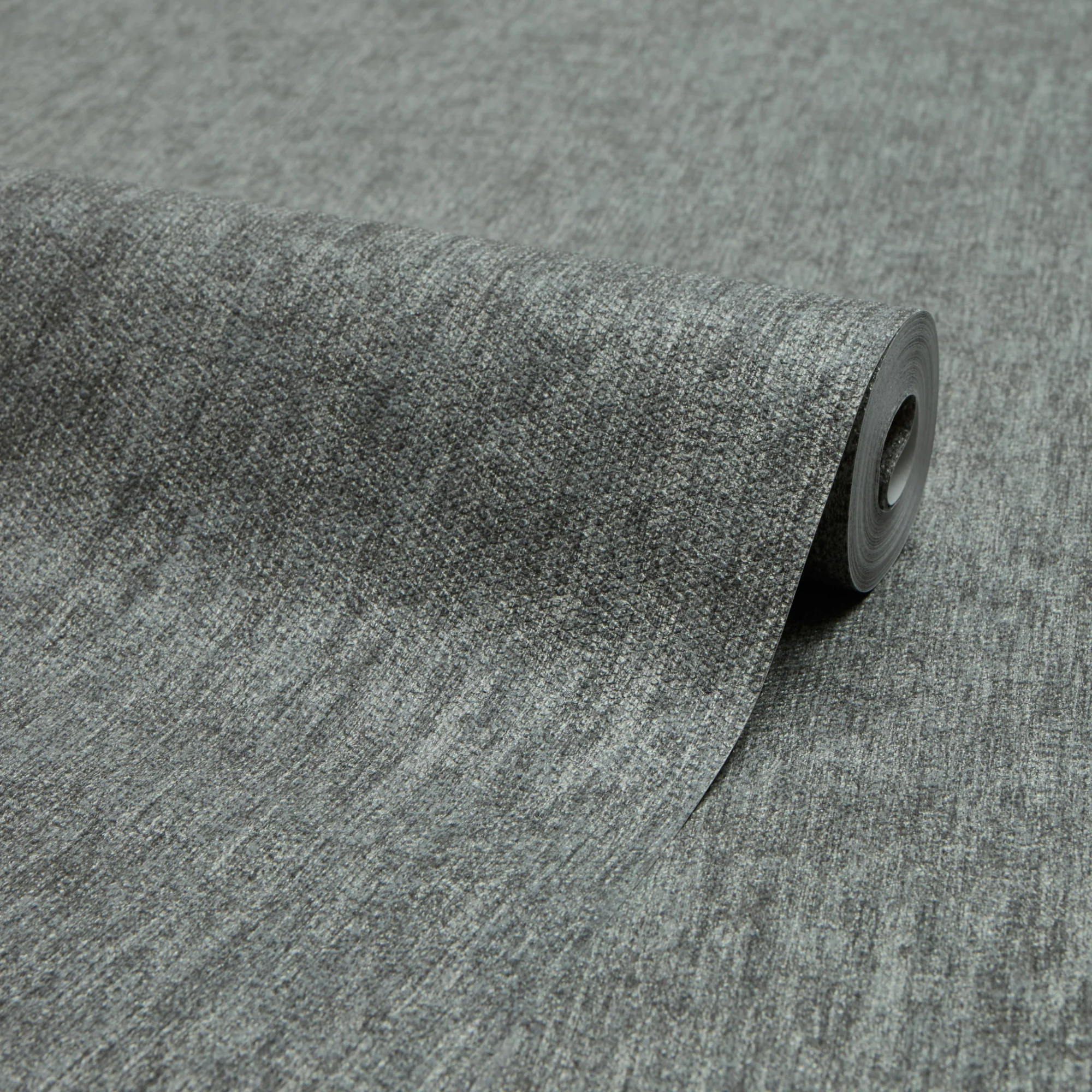 Porto Wallpaper in Grey with Silver Metallic - Image 2