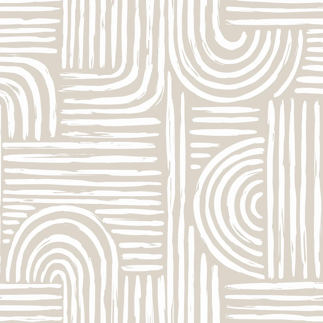 Raffia Curves Wallpaper in Almond Latte