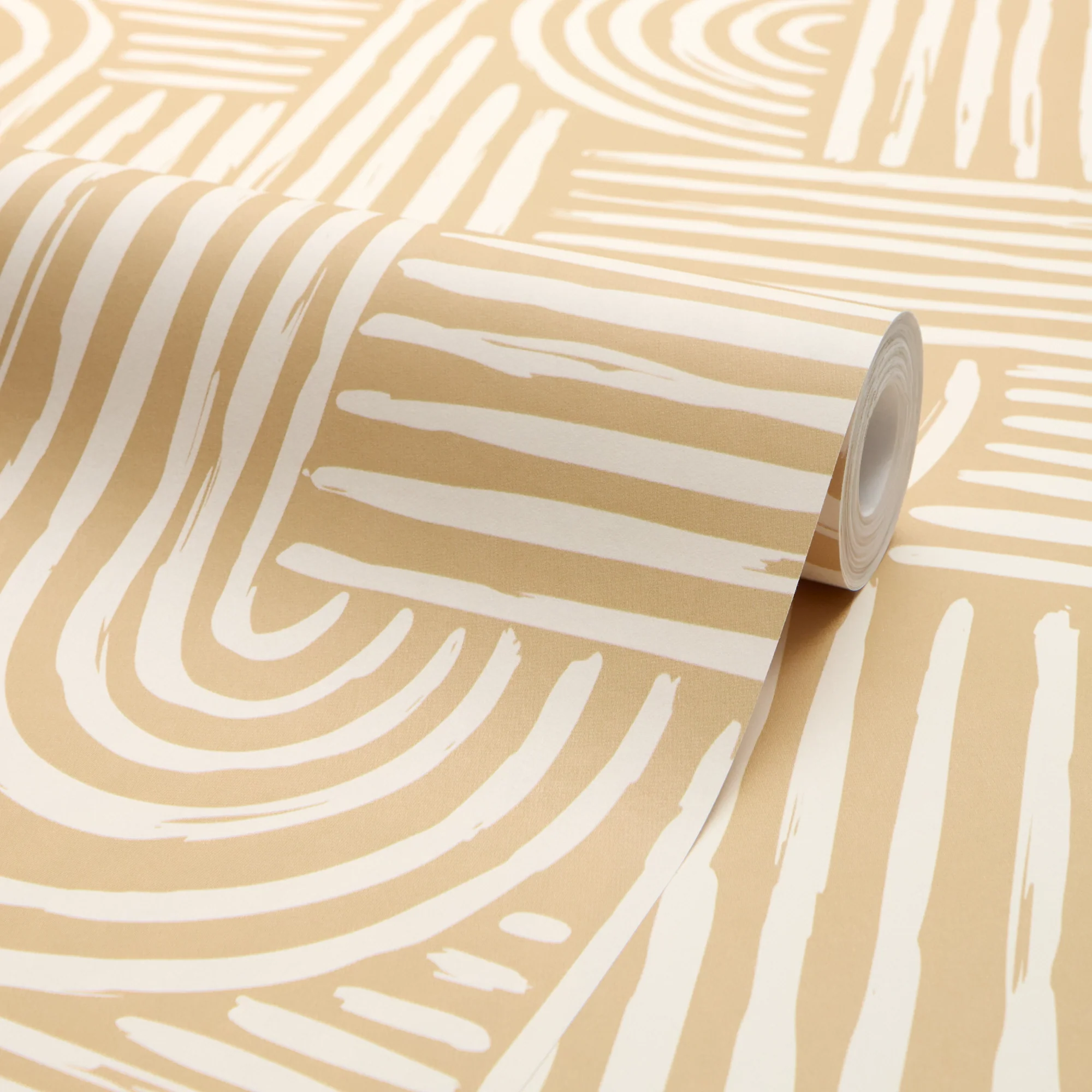 Raffia Curves Wallpaper in Caramel Latte - Image 4