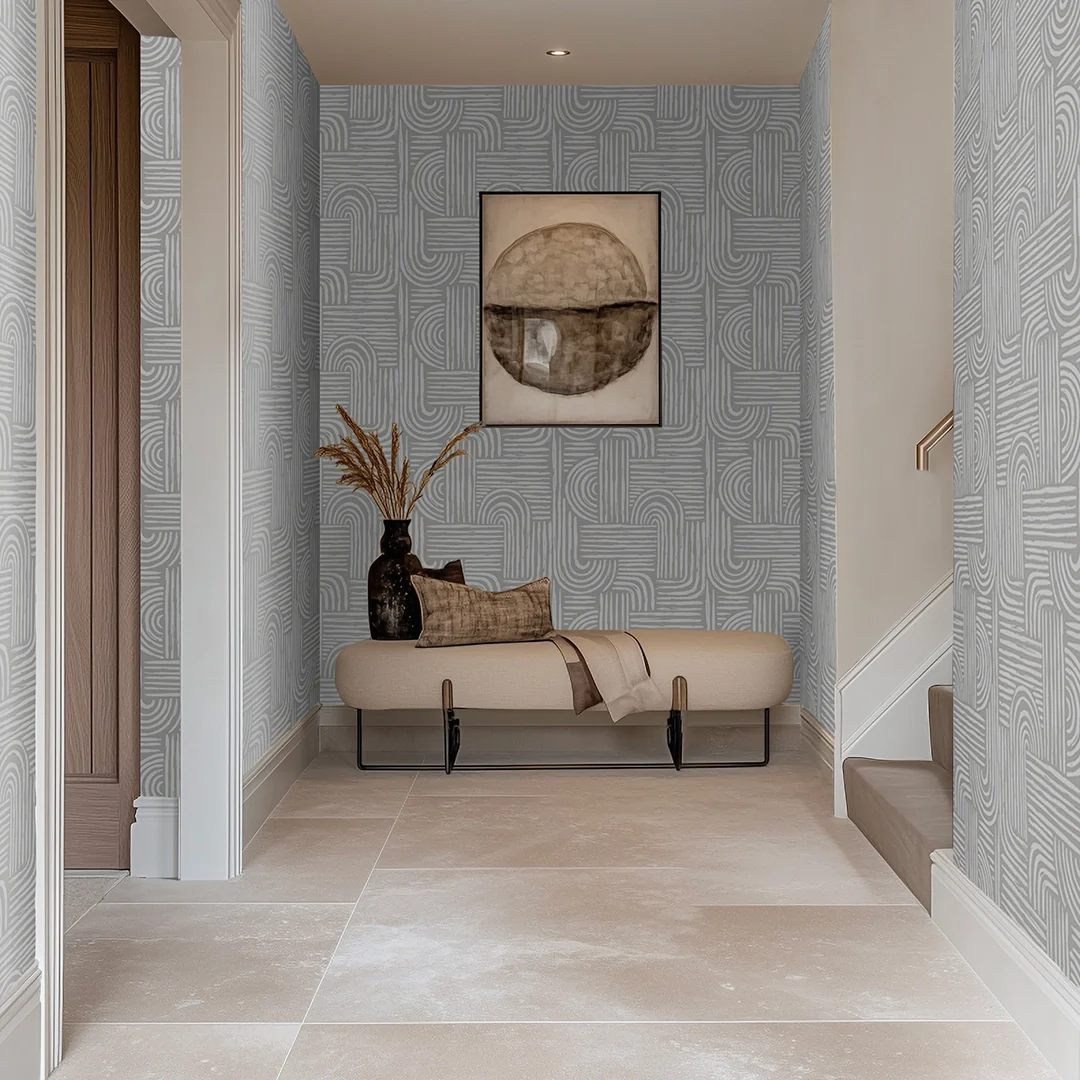Raffia Curves Wallpaper in Warm Grey - Image 2