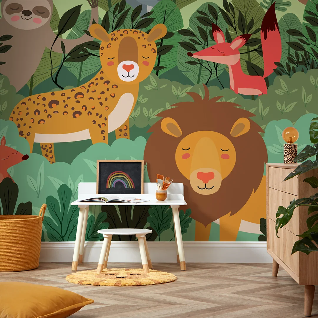 Rumble in the Jungle Full Wall Mural in Multicoloured - Image 2