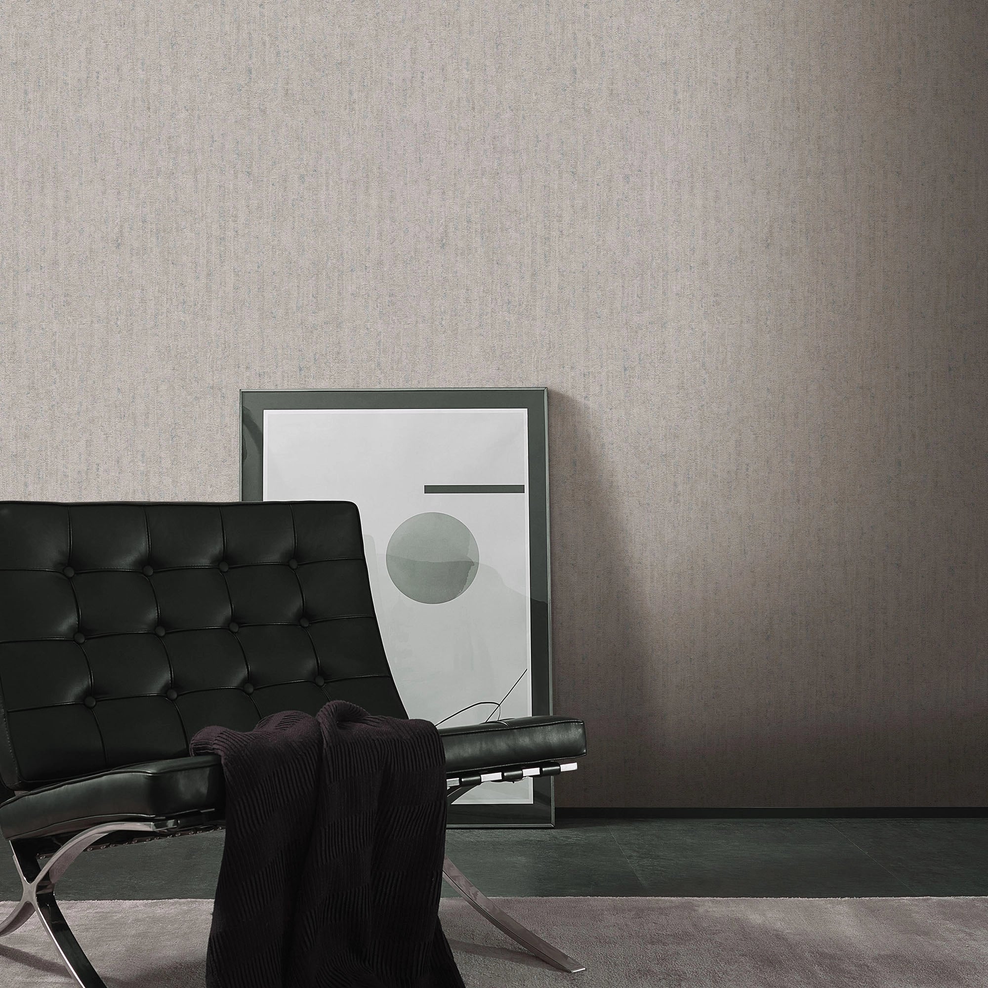 Seceda Wallpaper in Beige with Bluey Grey Metallic - Image 3