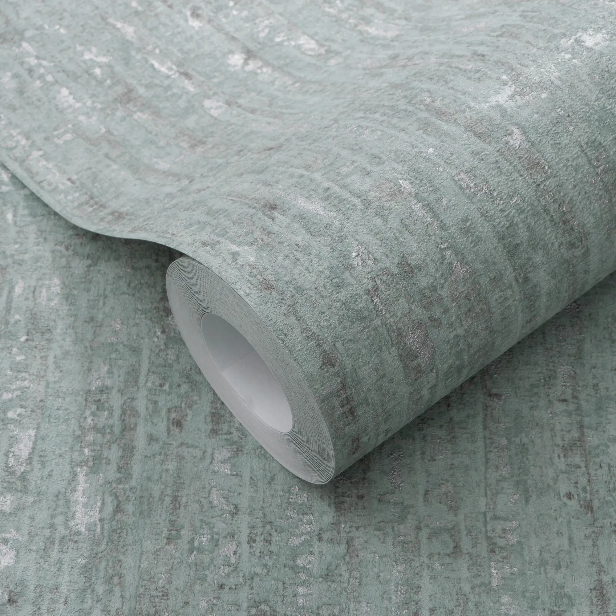 Seceda Wallpaper in Cool Blue with Silver Metallic - Image 5