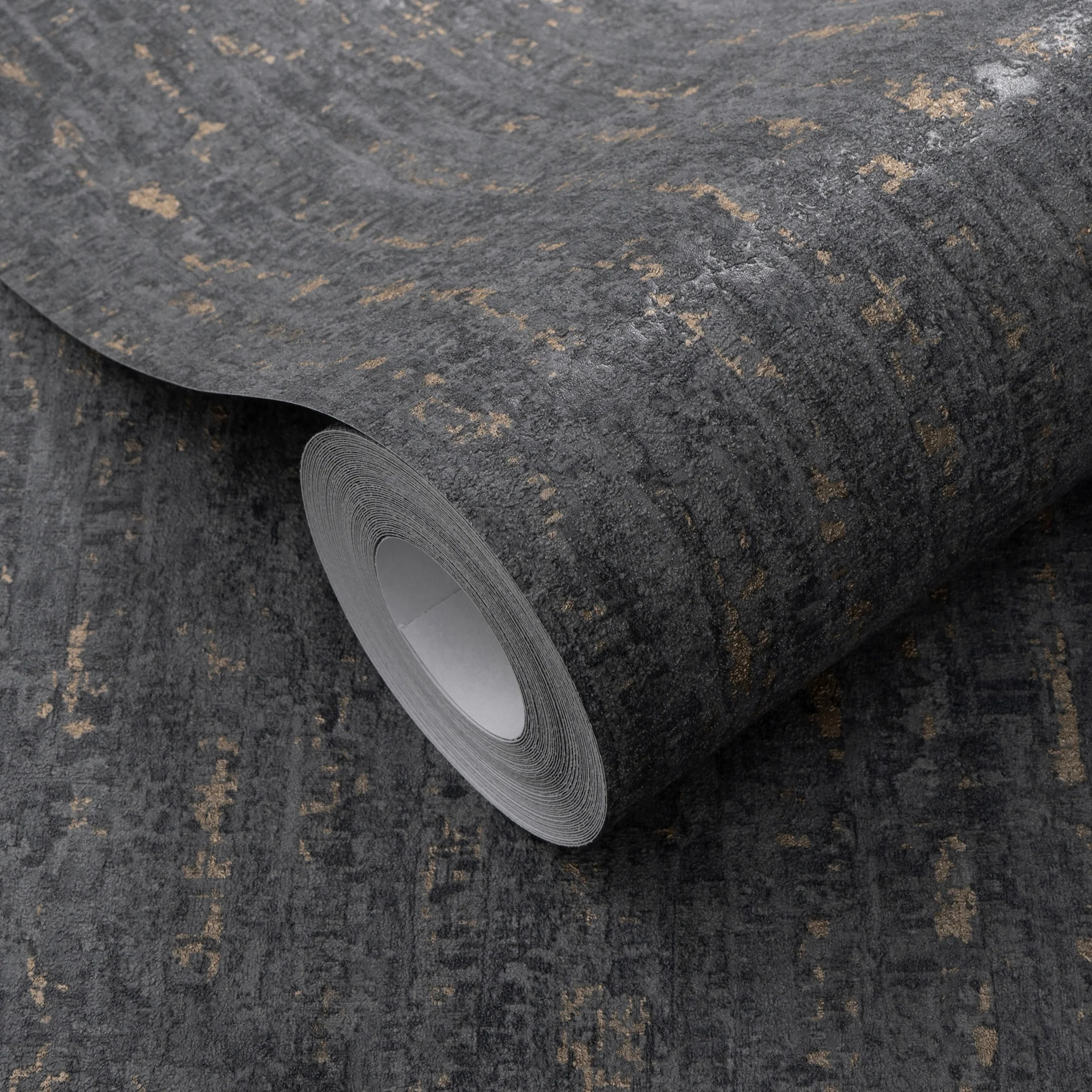 Seceda Wallpaper in Graphite with Gold Metallic - Image 5