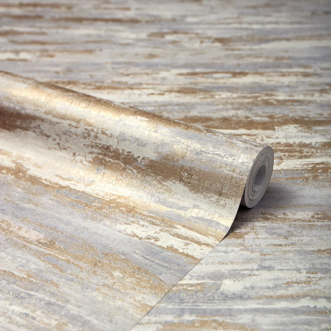 Seychelles Wallpaper in Warm Grey and Gold - Image 4