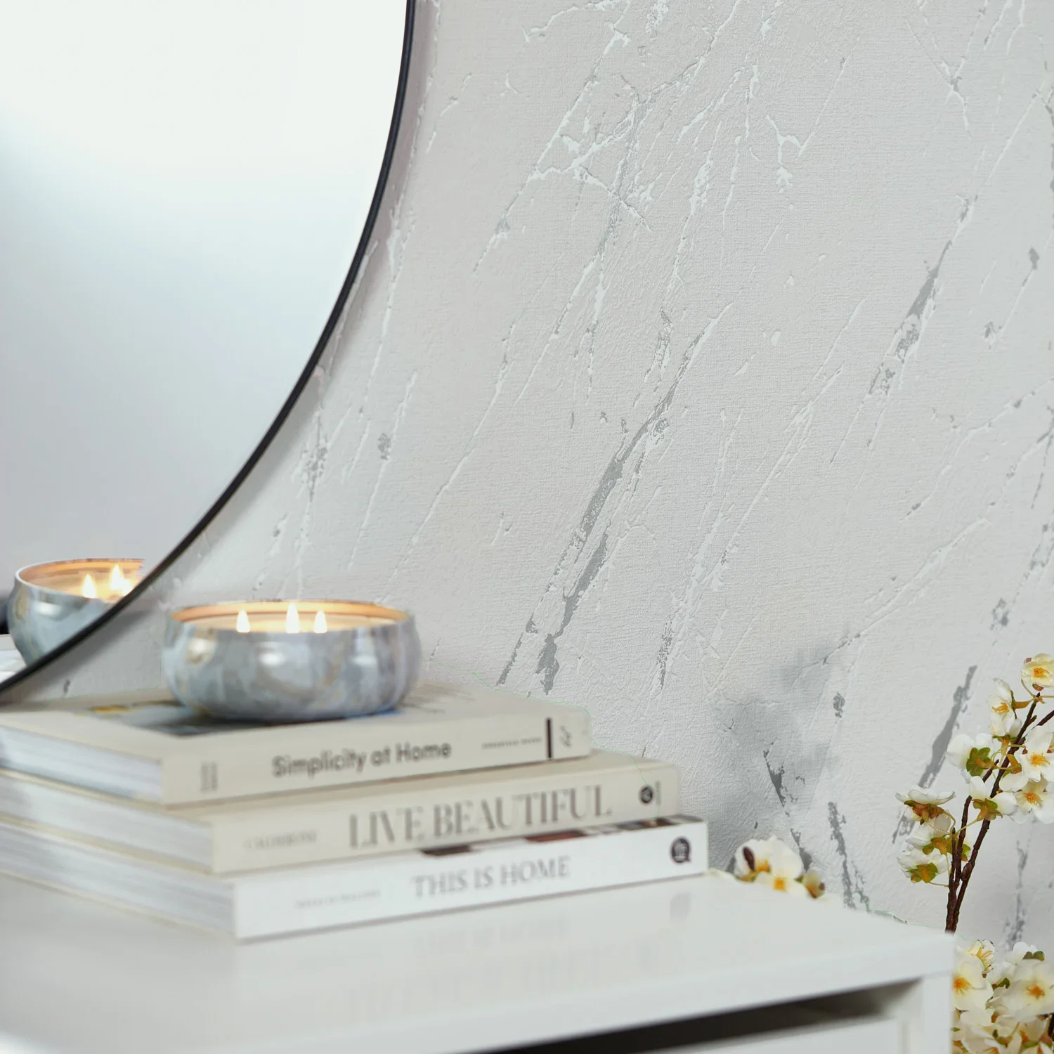 Sienna Wallpaper in Grey and SIlver - Image 3