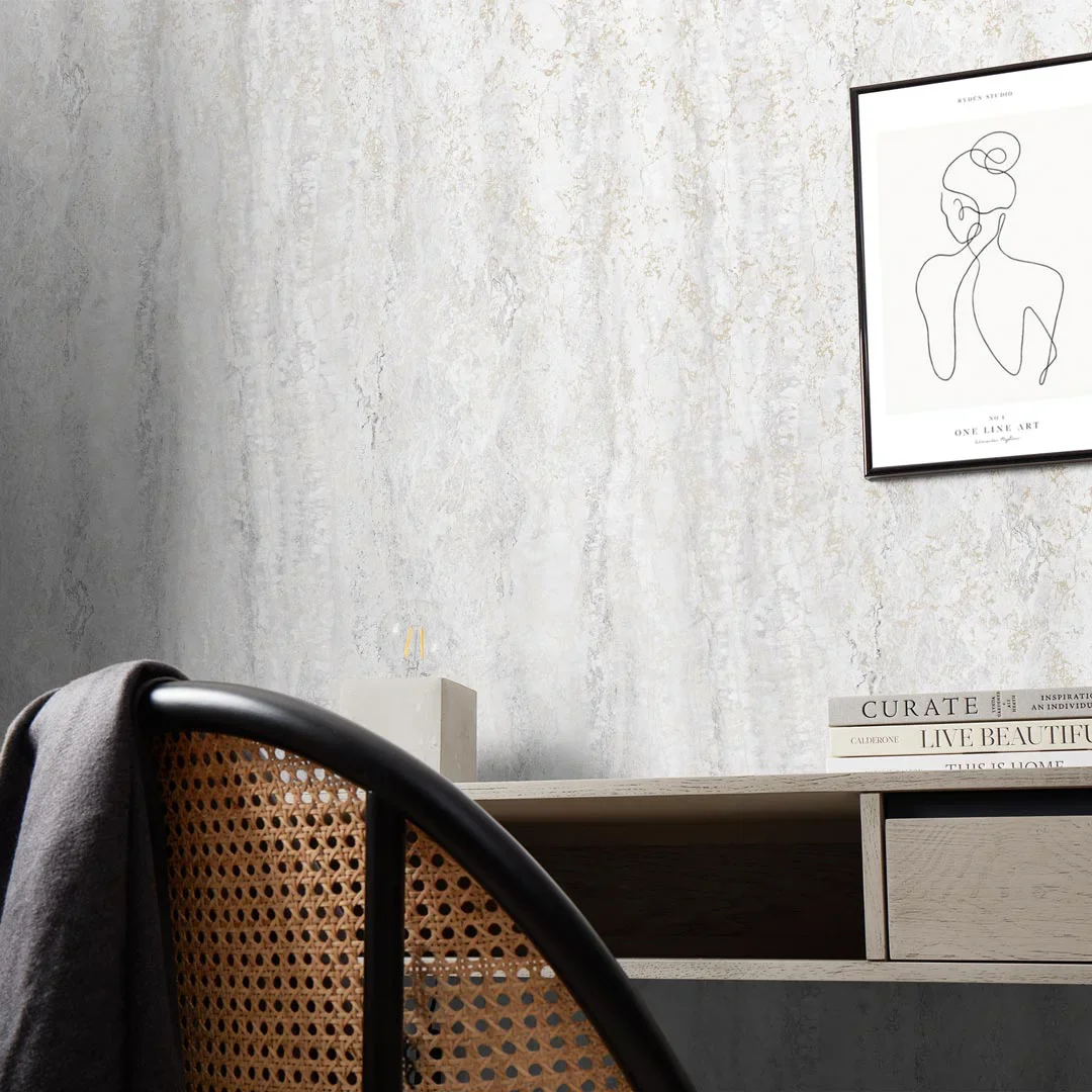 Sirrus Metallic Marble Wallpaper in Grey - Image 3