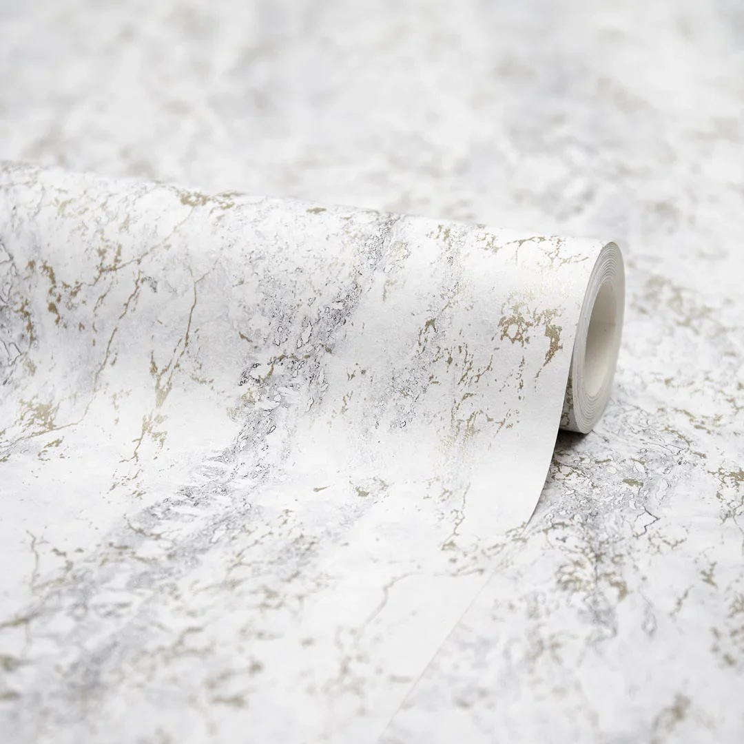 Sirrus Metallic Marble Wallpaper in Grey - Image 4