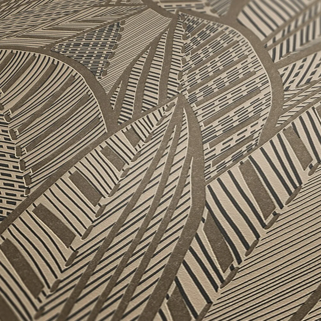 Sketched Feathers Wallpaper in Beige - Image 3