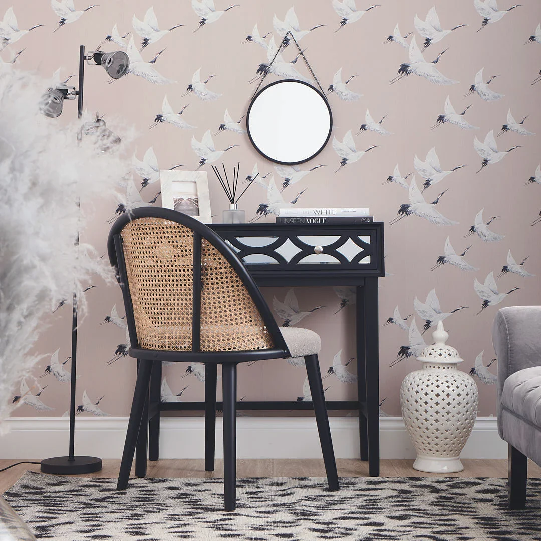 Soaring Cranes Wallpaper in Nude - Image 2