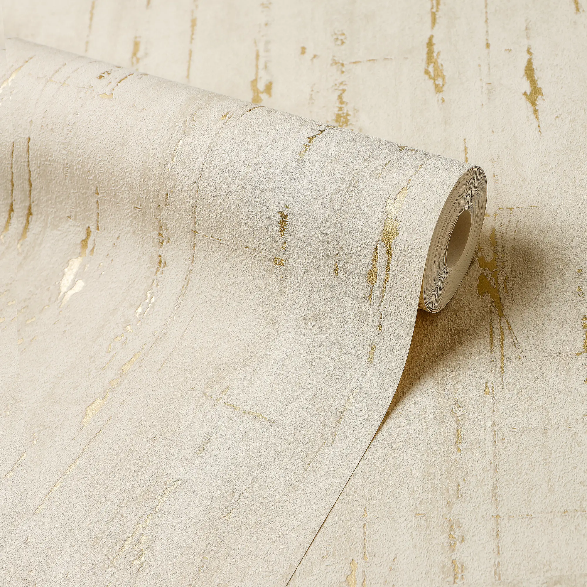 Sofia Wallpaper in Cream with Gold Metallic - Image 4