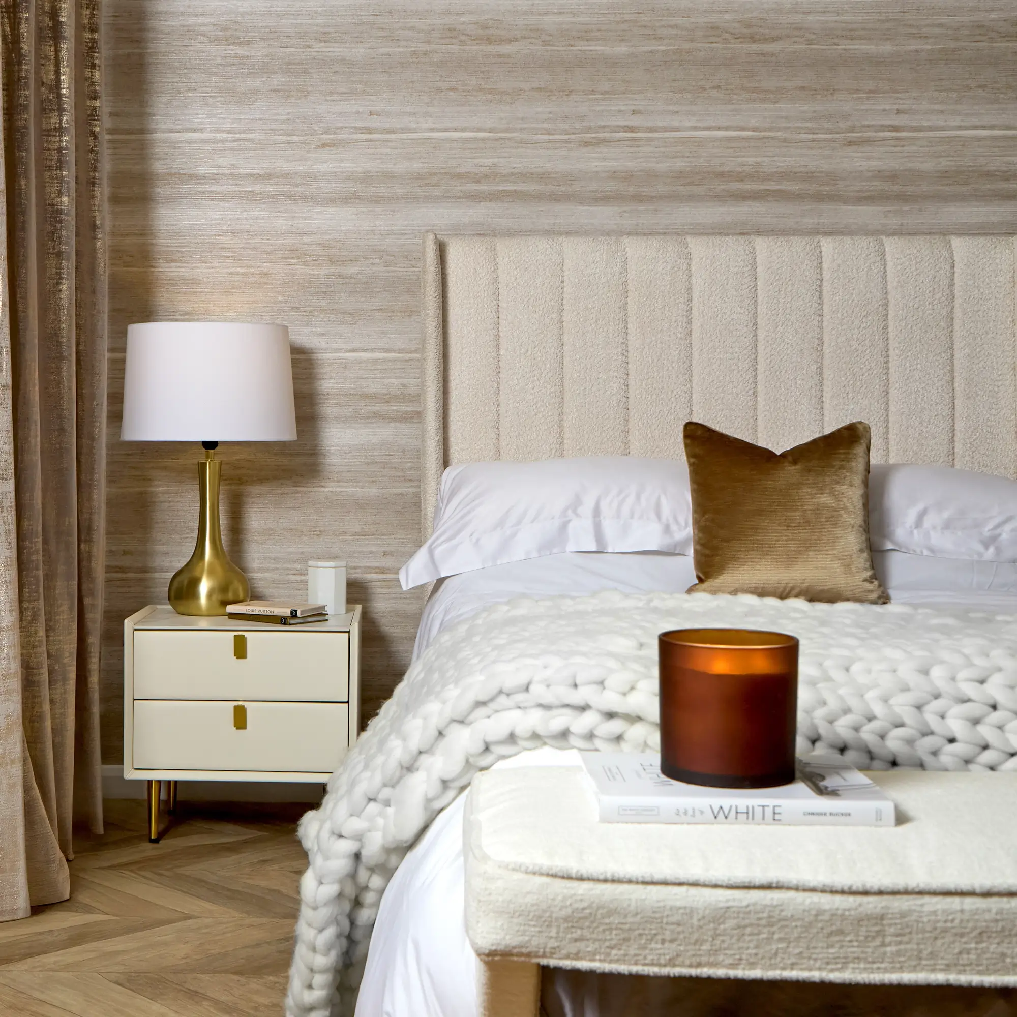 Subtle Ridges Wallpaper in Natural - Image 2