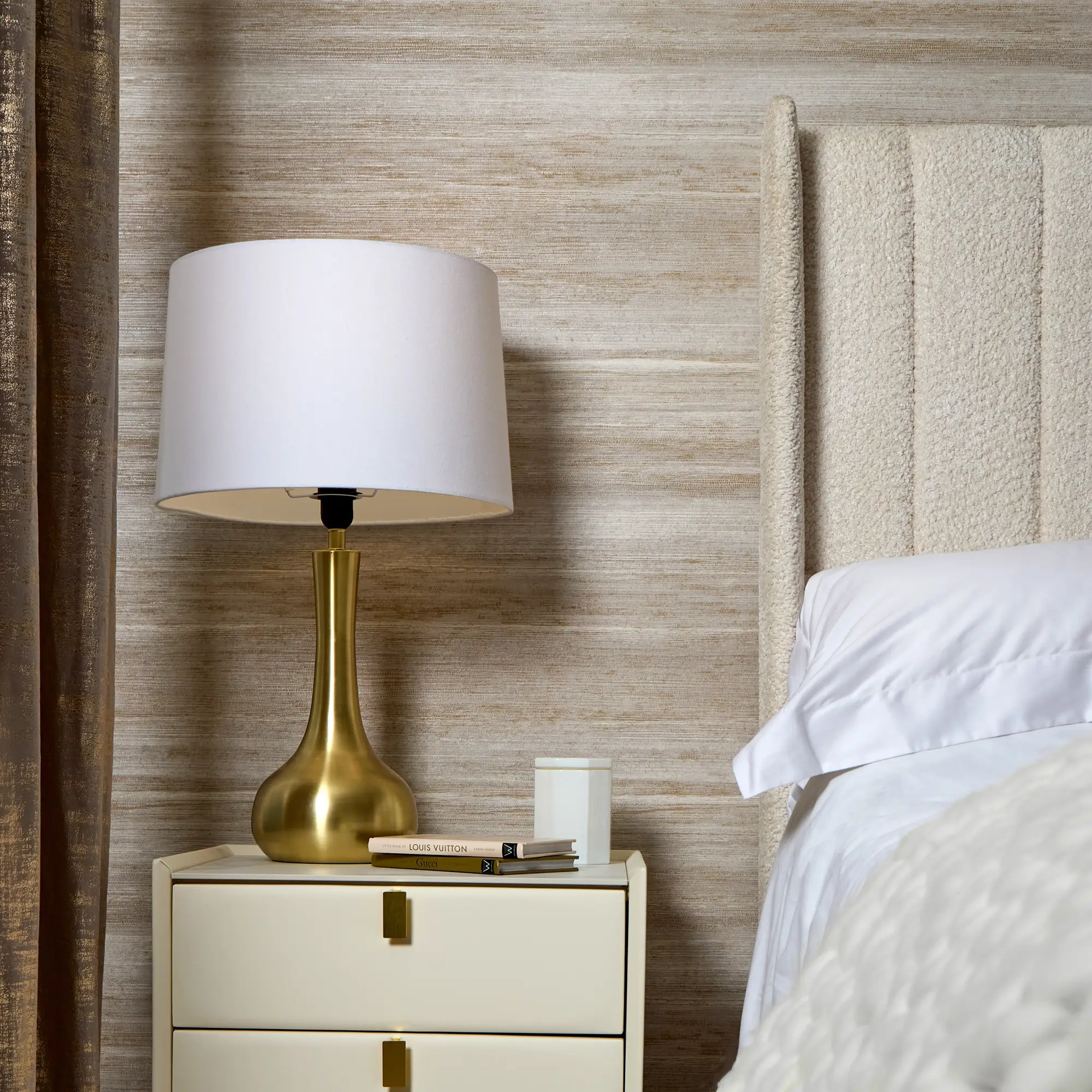 Subtle Ridges Wallpaper in Natural - Image 3