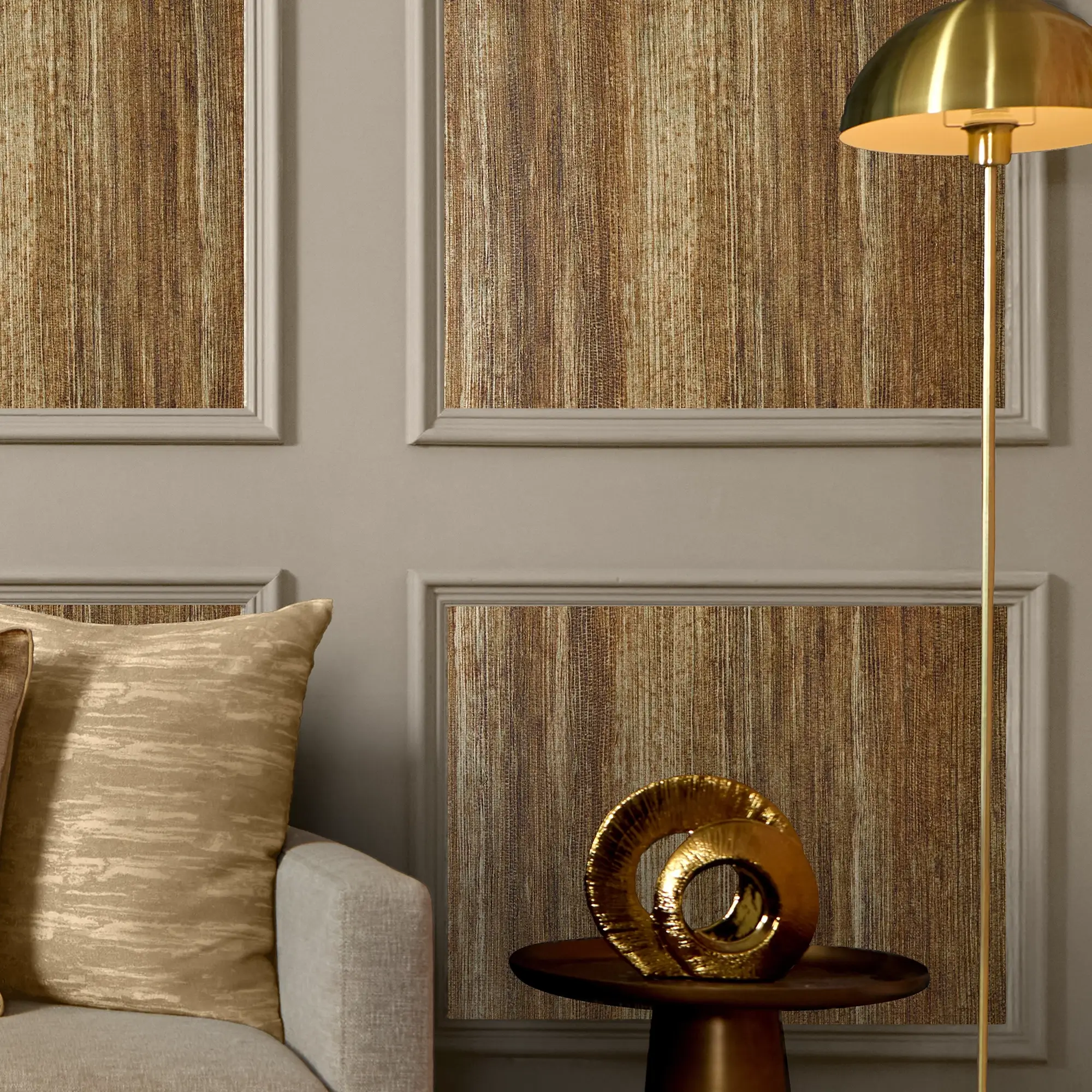 Subtle Ridges Wallpaper in Oak Brown - Image 3