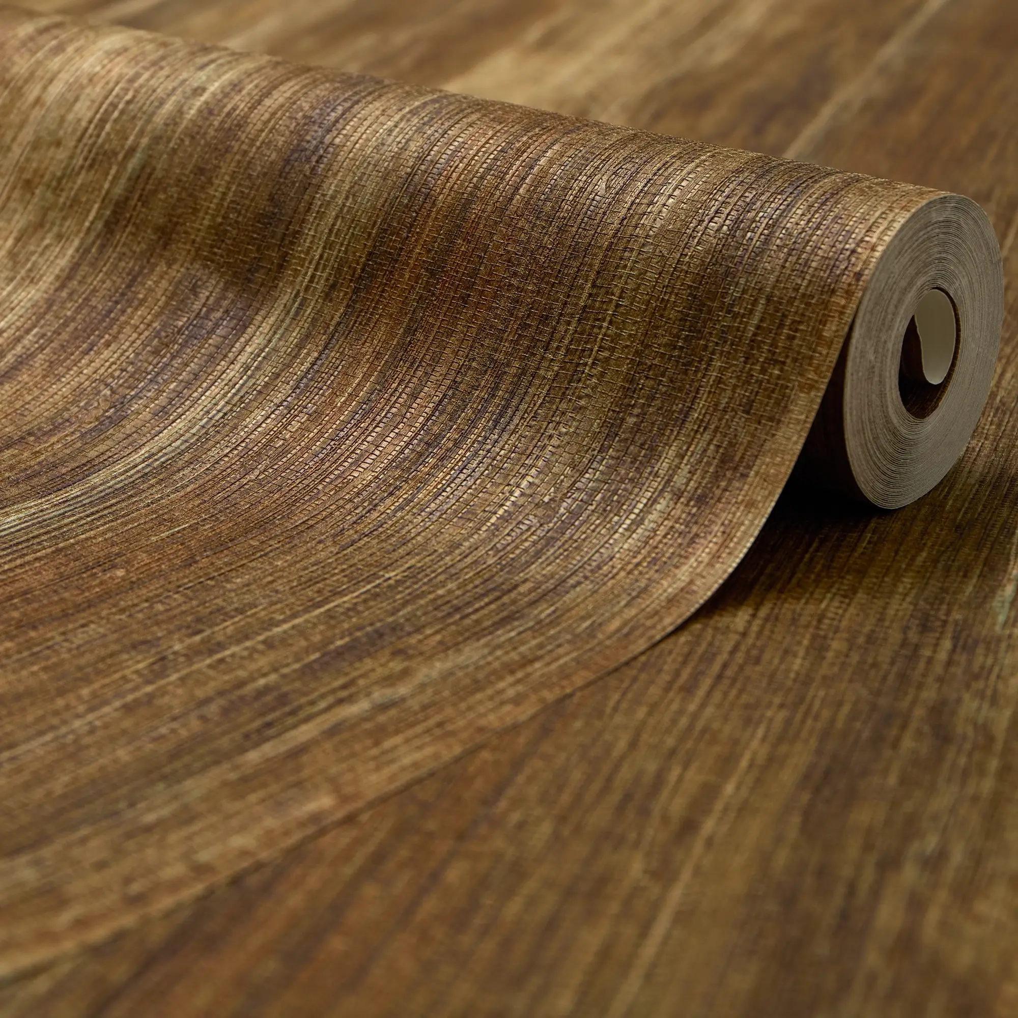 Subtle Ridges Wallpaper in Oak Brown - Image 4